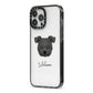Pomapoo Personalised iPhone 13 Pro Max Black Impact Case Side Angle on Silver phone
