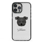 Pomapoo Personalised iPhone 13 Pro Max Black Impact Case on Silver phone