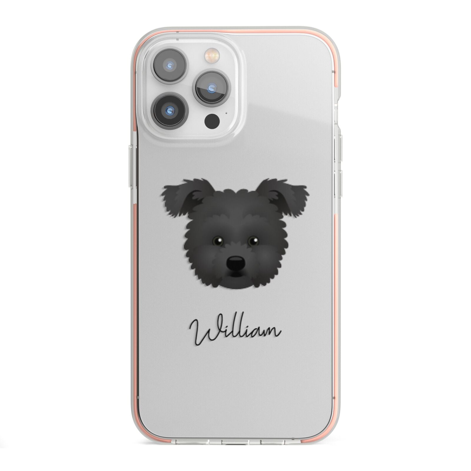 Pomapoo Personalised iPhone 13 Pro Max TPU Impact Case with Pink Edges