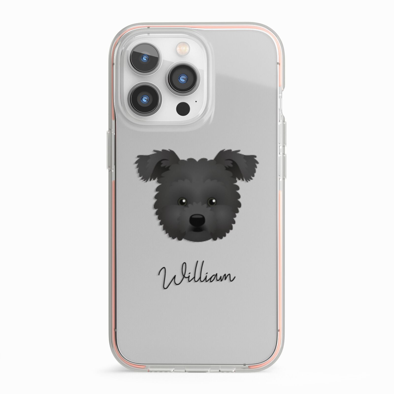 Pomapoo Personalised iPhone 13 Pro TPU Impact Case with Pink Edges