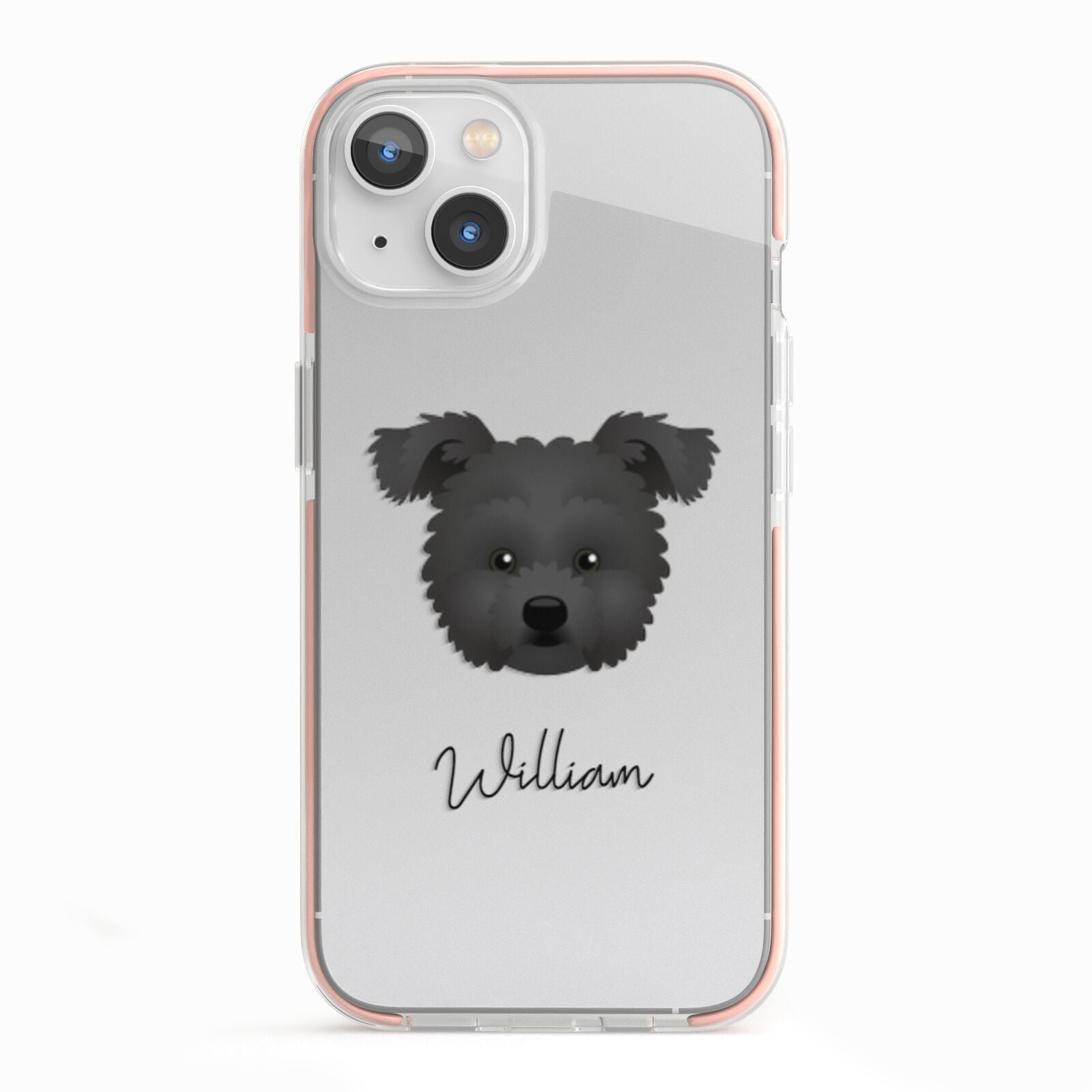 Pomapoo Personalised iPhone 13 TPU Impact Case with Pink Edges