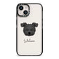 Pomapoo Personalised iPhone 14 Black Impact Case on Silver phone