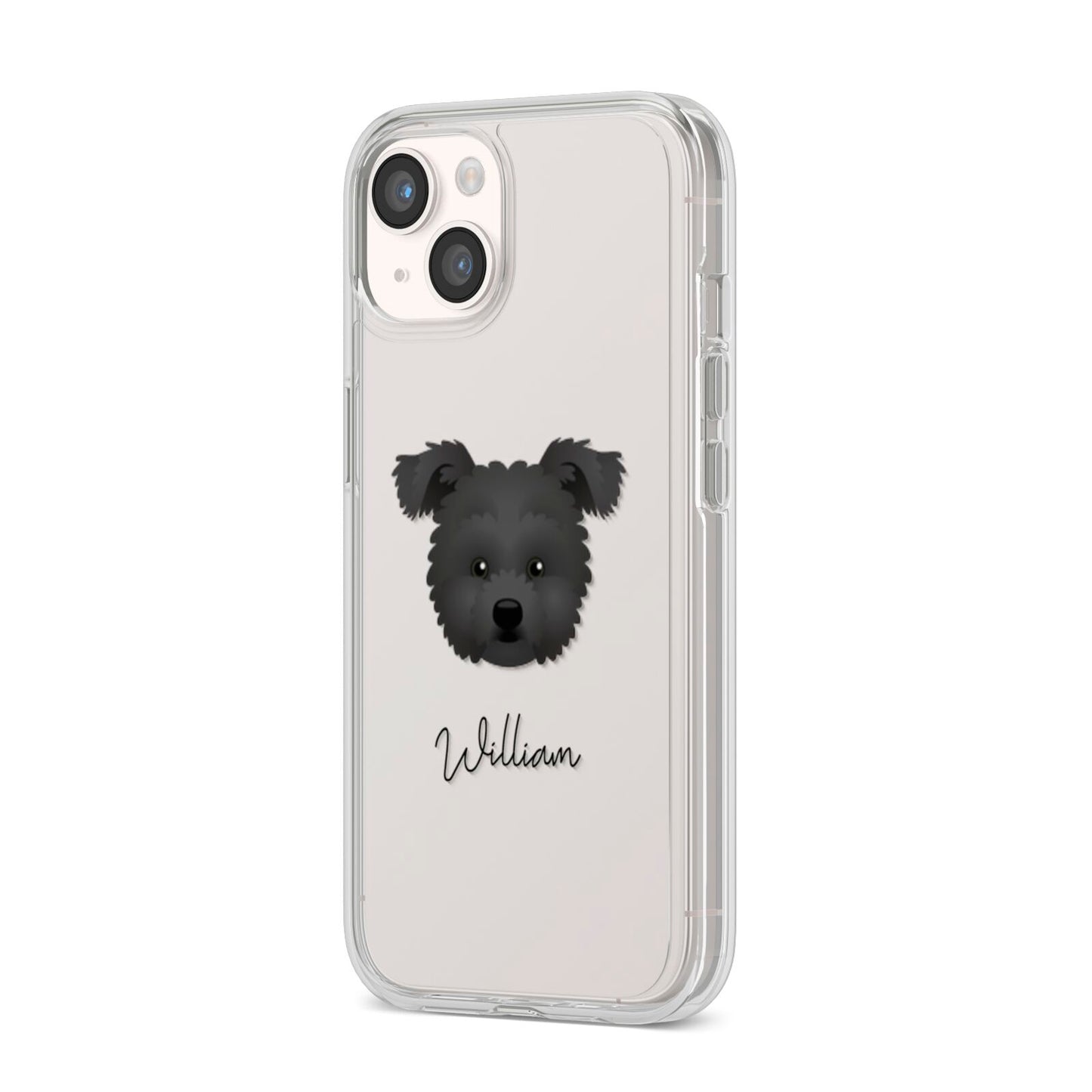 Pomapoo Personalised iPhone 14 Clear Tough Case Starlight Angled Image