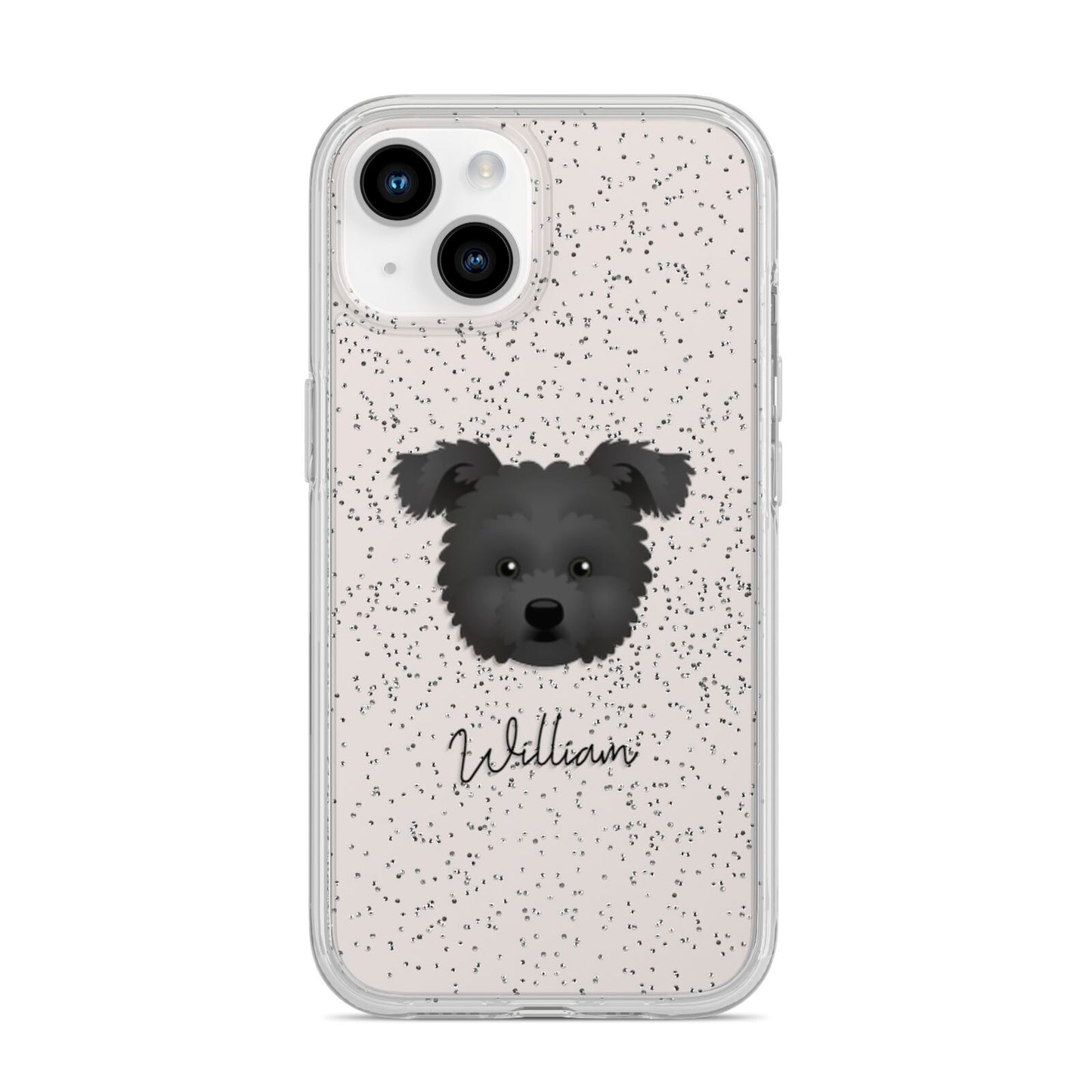 Pomapoo Personalised iPhone 14 Glitter Tough Case Starlight