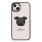 Pomapoo Personalised iPhone 14 Plus Black Impact Case on Silver phone