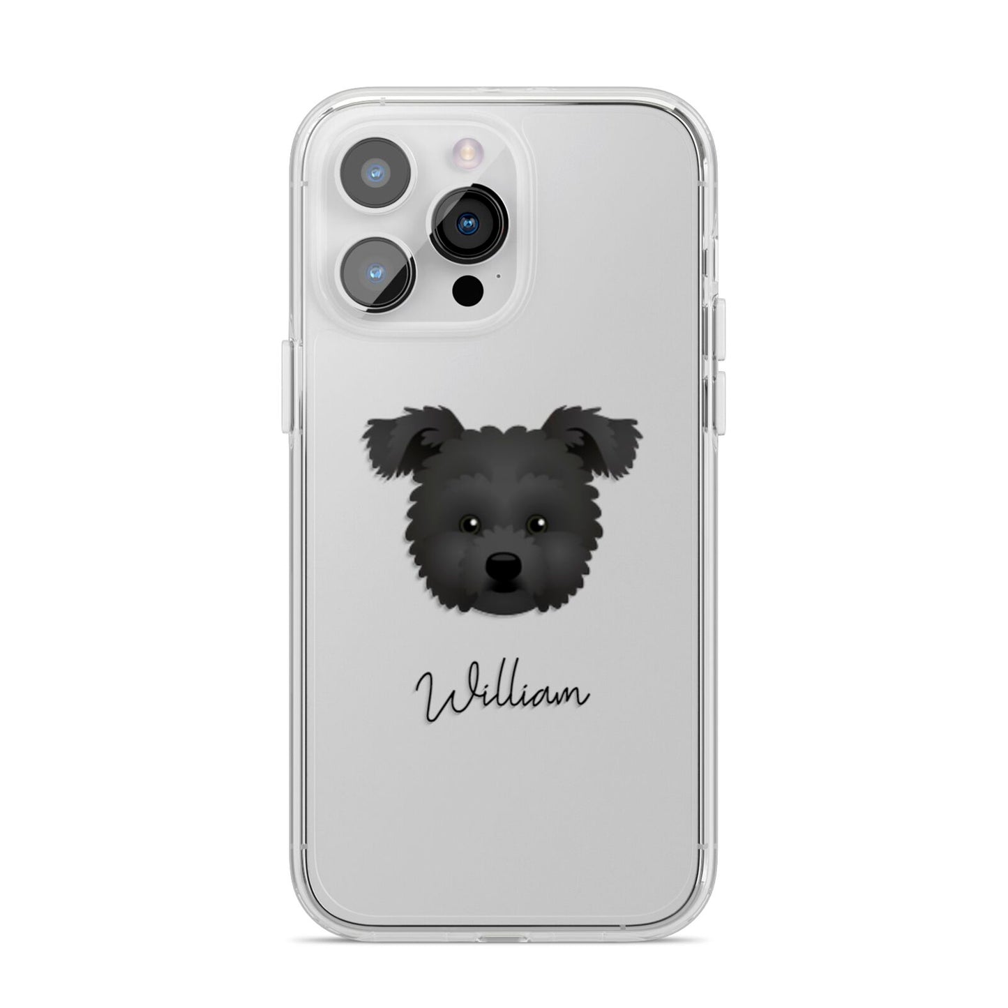 Pomapoo Personalised iPhone 14 Pro Max Clear Tough Case Silver