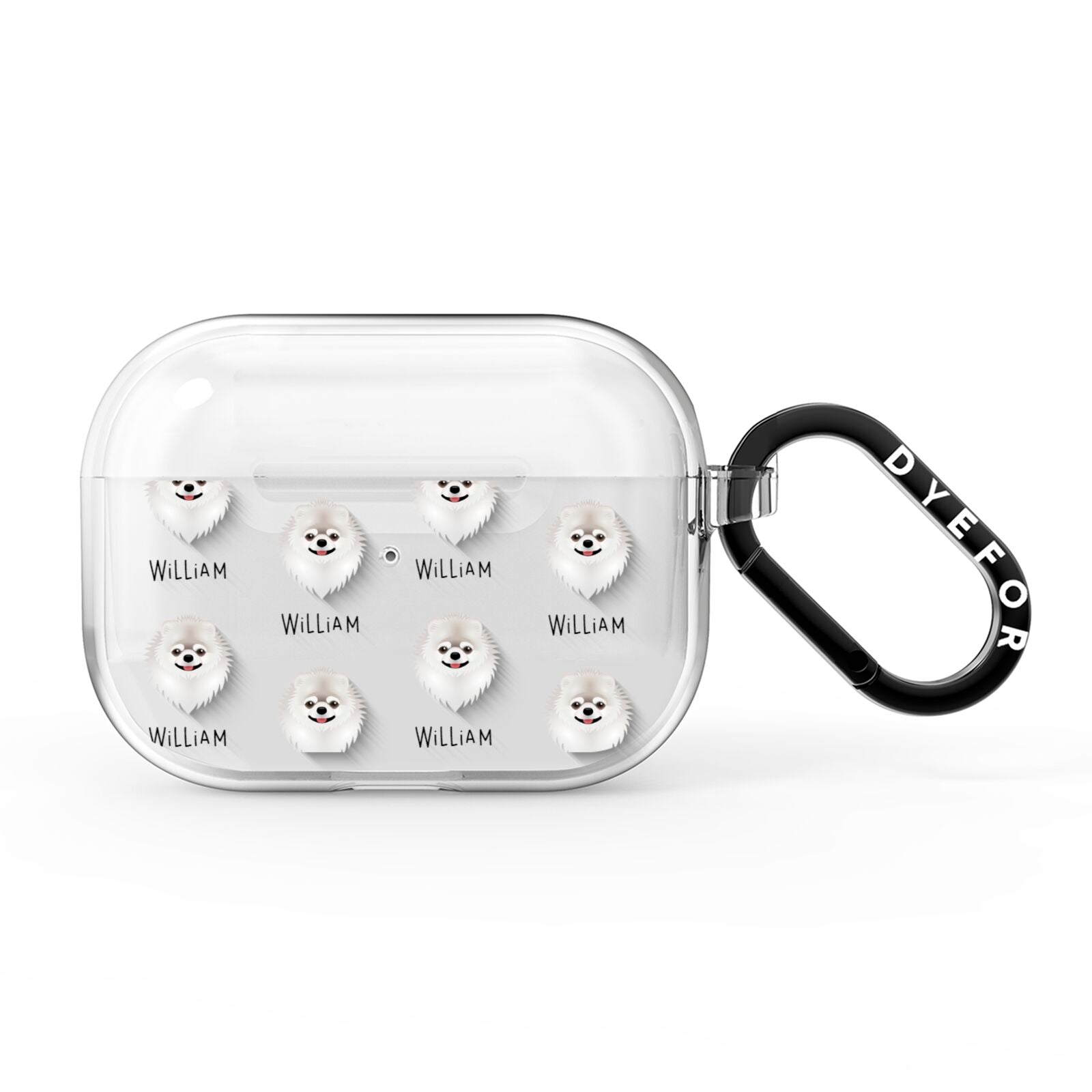 Pomeranian Icon with Name AirPods Pro Clear Case
