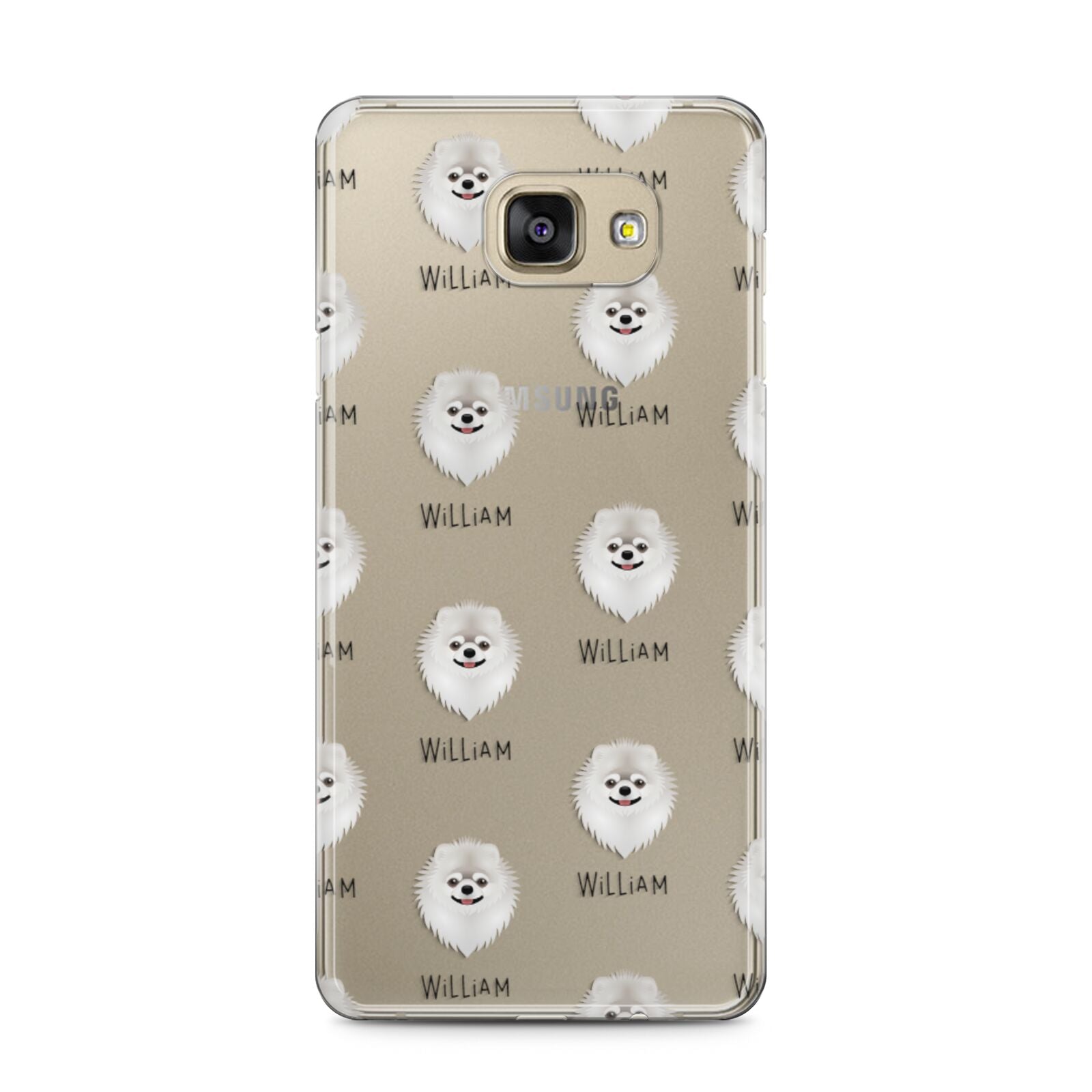 Pomeranian Icon with Name Samsung Galaxy A5 2016 Case on gold phone