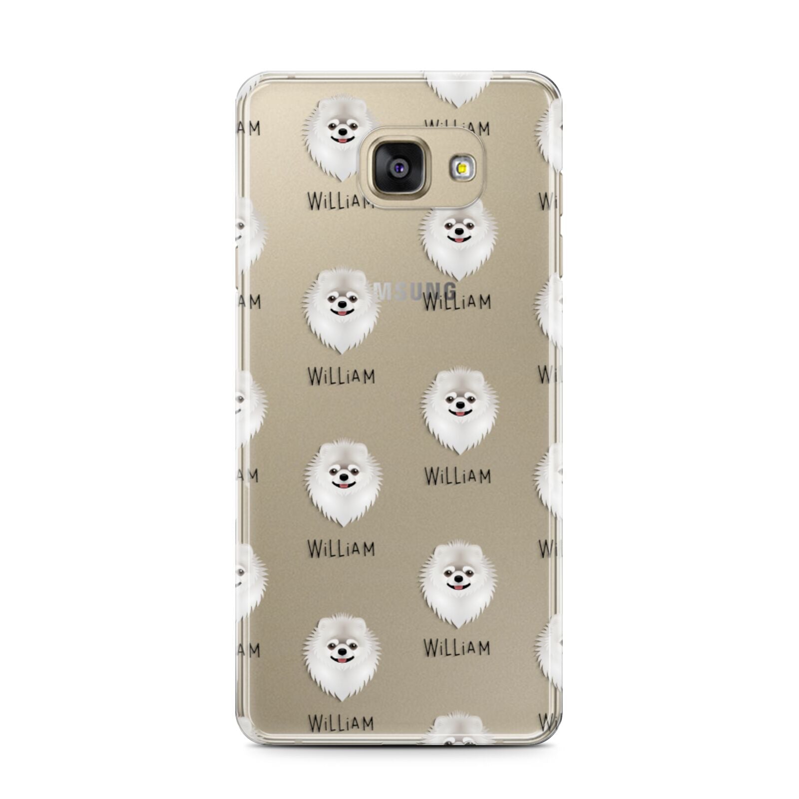 Pomeranian Icon with Name Samsung Galaxy A7 2016 Case on gold phone