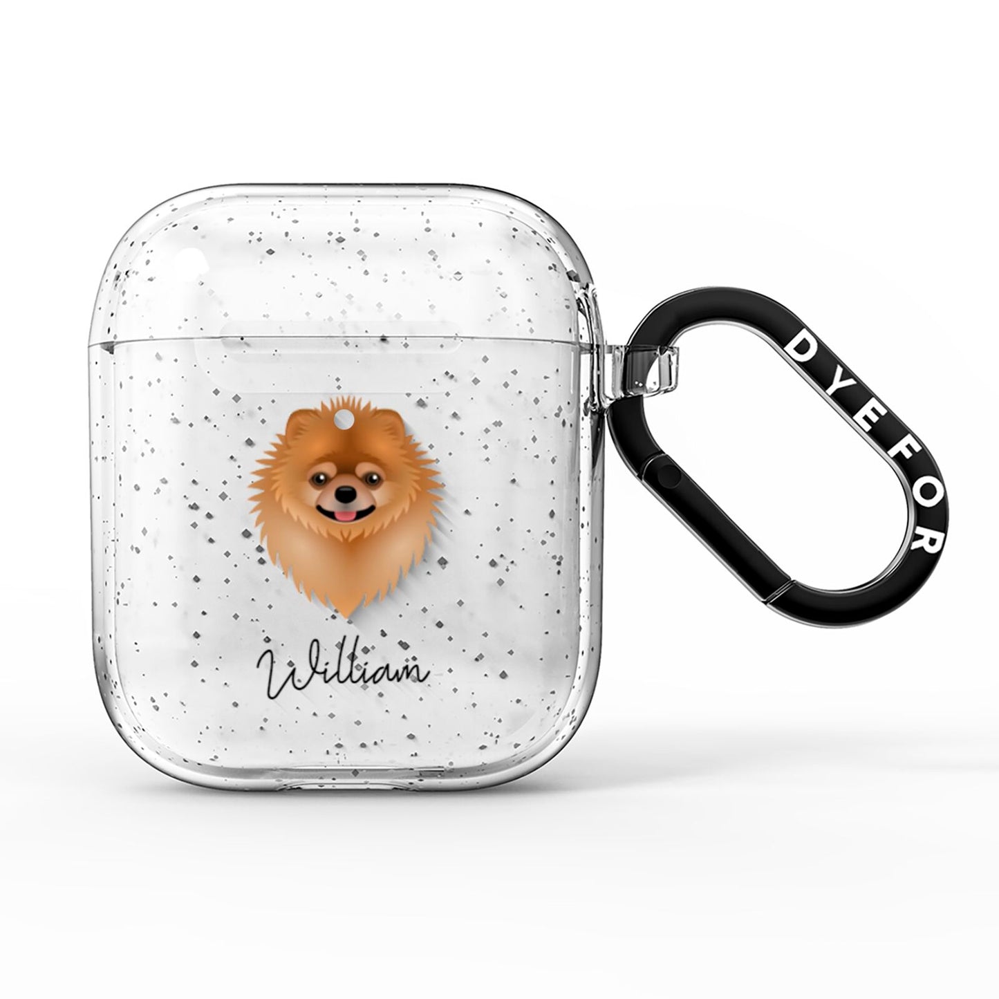 Pomeranian Personalised AirPods Glitter Case