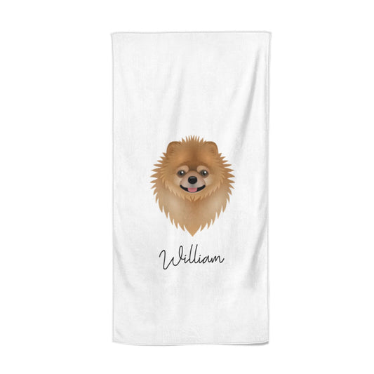 Pomeranian Personalised Beach Towel