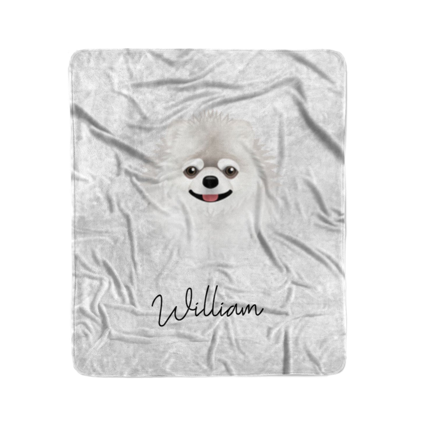 Pomeranian Personalised Medium Fleece Blanket