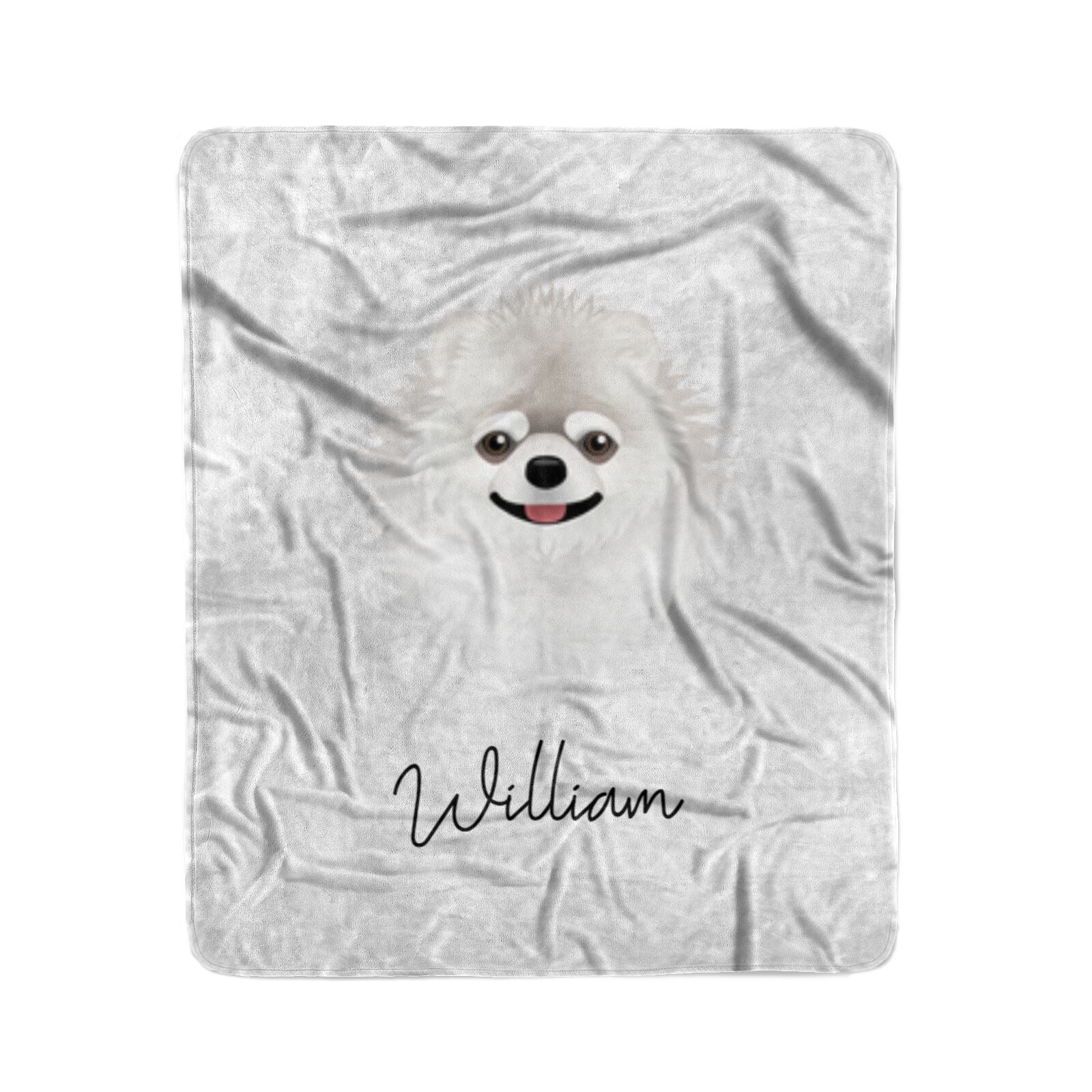 Pomeranian Personalised Medium Fleece Blanket