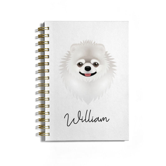 Pomeranian Personalised Notebook with Gold Coil
