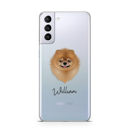 Pomeranian Personalised Samsung S21 Plus Phone Case