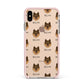 Pomsky Icon with Name Apple iPhone Xs Max Impact Case Pink Edge on Gold Phone