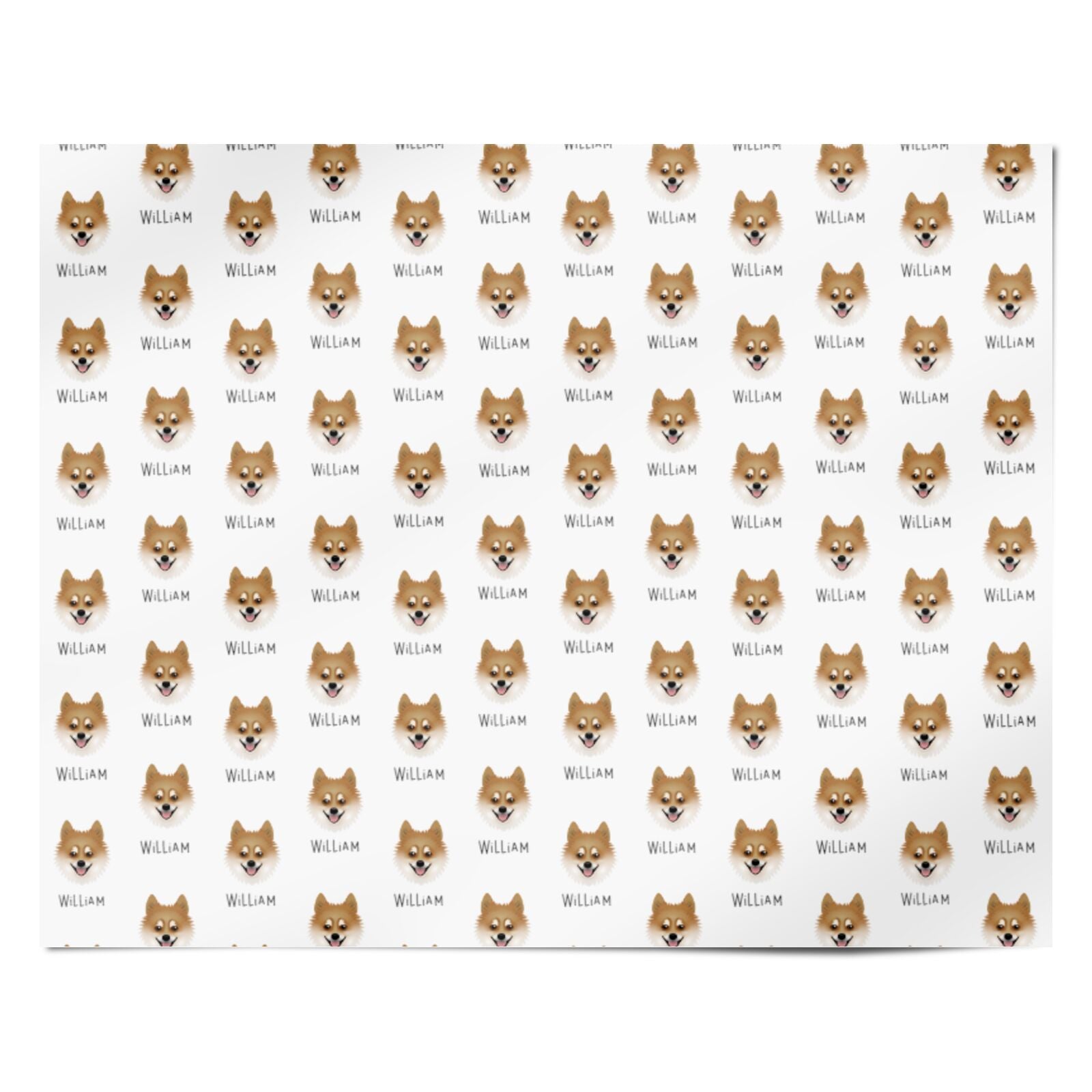 Pomsky Icon with Name Personalised Wrapping Paper Alternative