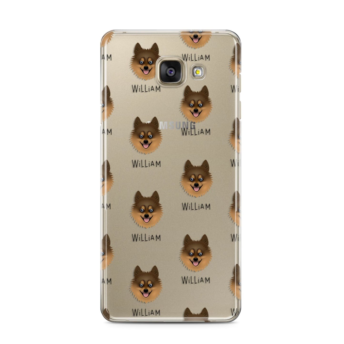 Pomsky Icon with Name Samsung Galaxy A3 2016 Case on gold phone