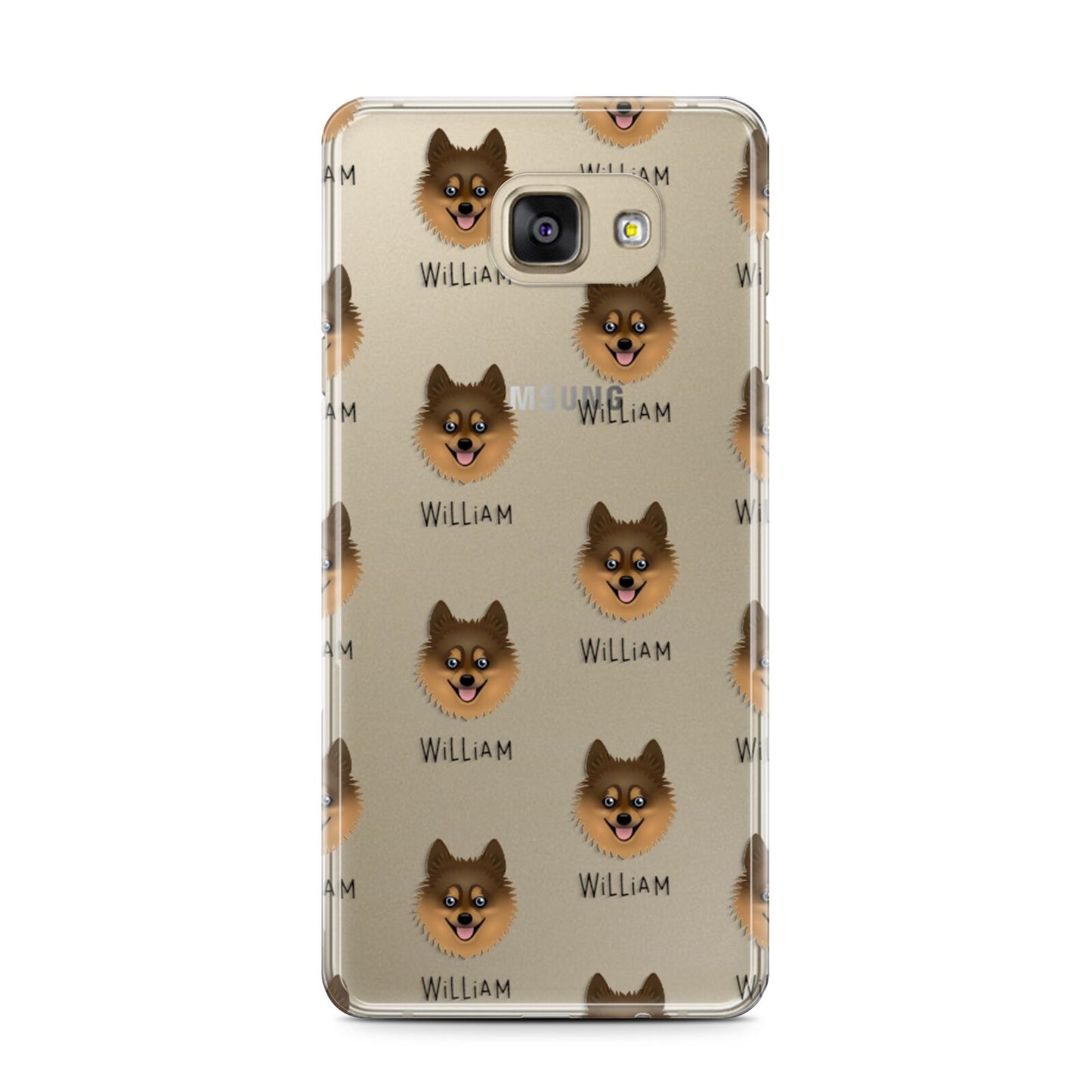 Pomsky Icon with Name Samsung Galaxy A7 2016 Case on gold phone