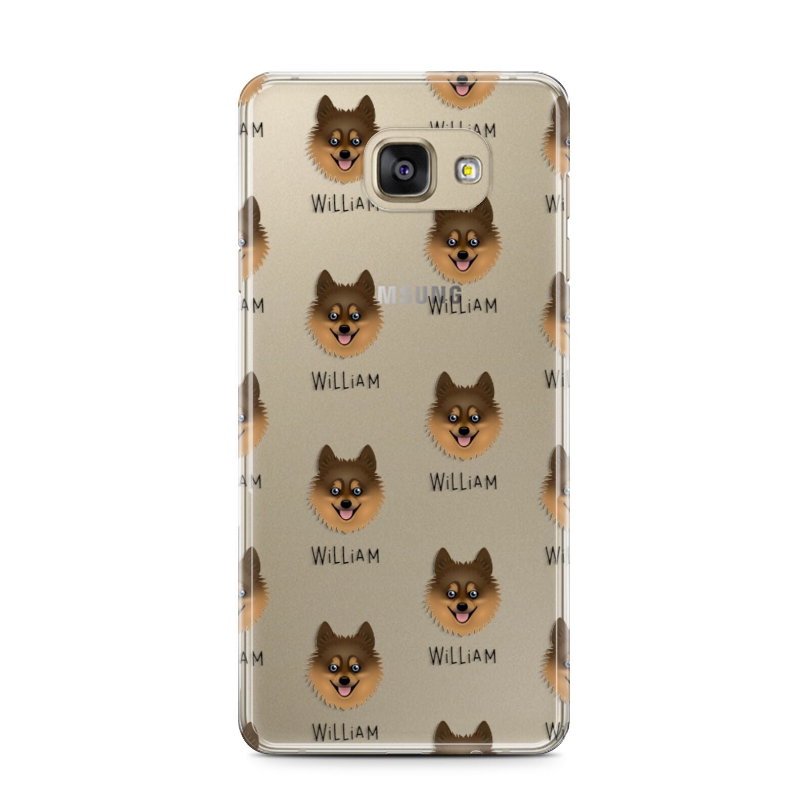 Pomsky Icon with Name Samsung Galaxy A7 2016 Case on gold phone