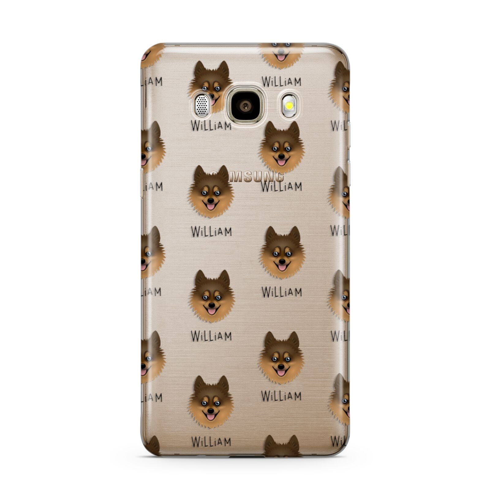 Pomsky Icon with Name Samsung Galaxy J7 2016 Case on gold phone