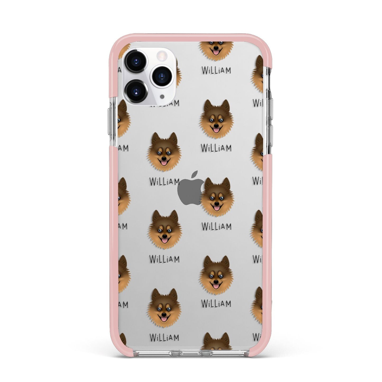 Pomsky Icon with Name iPhone 11 Pro Max Impact Pink Edge Case