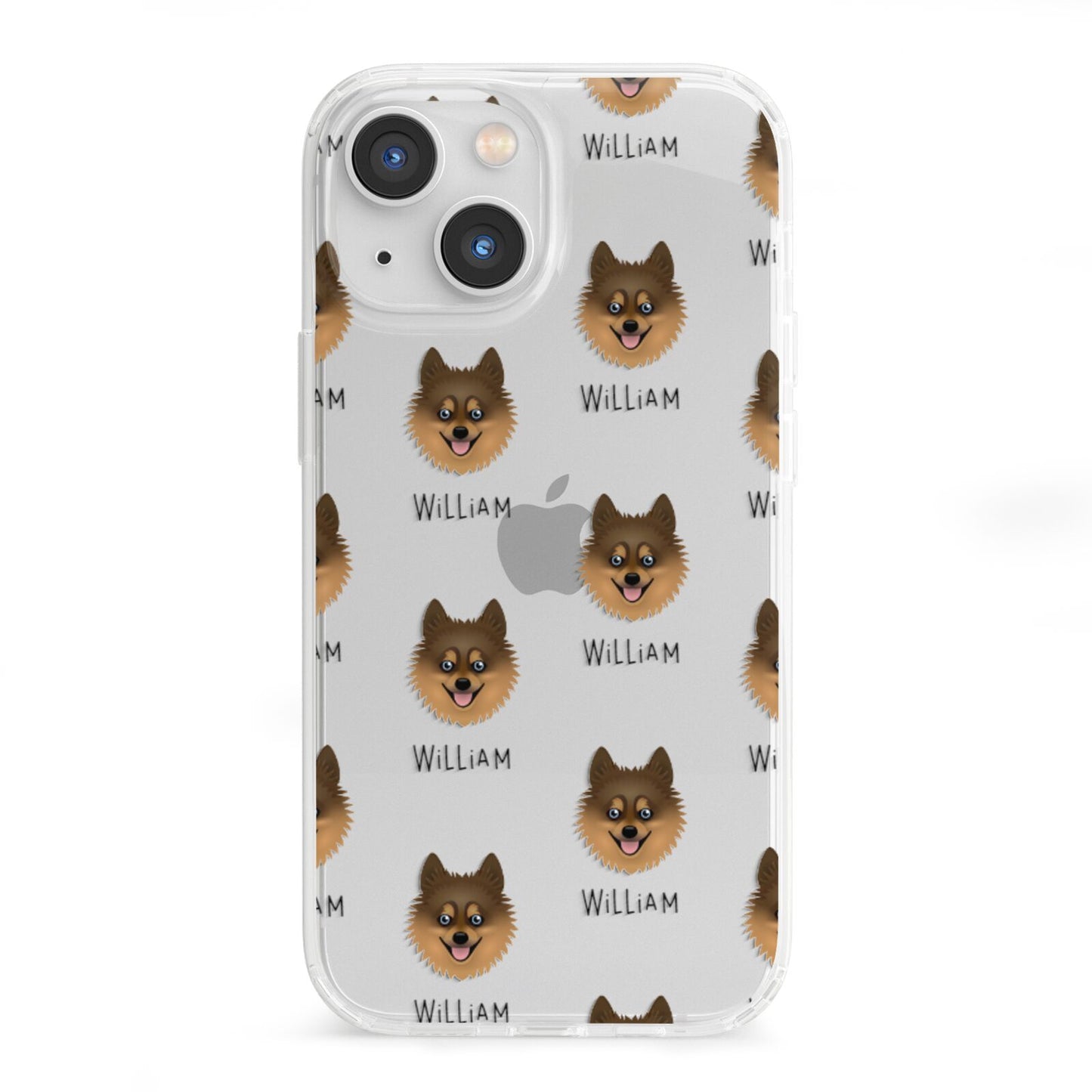 Pomsky Icon with Name iPhone 13 Mini Clear Bumper Case