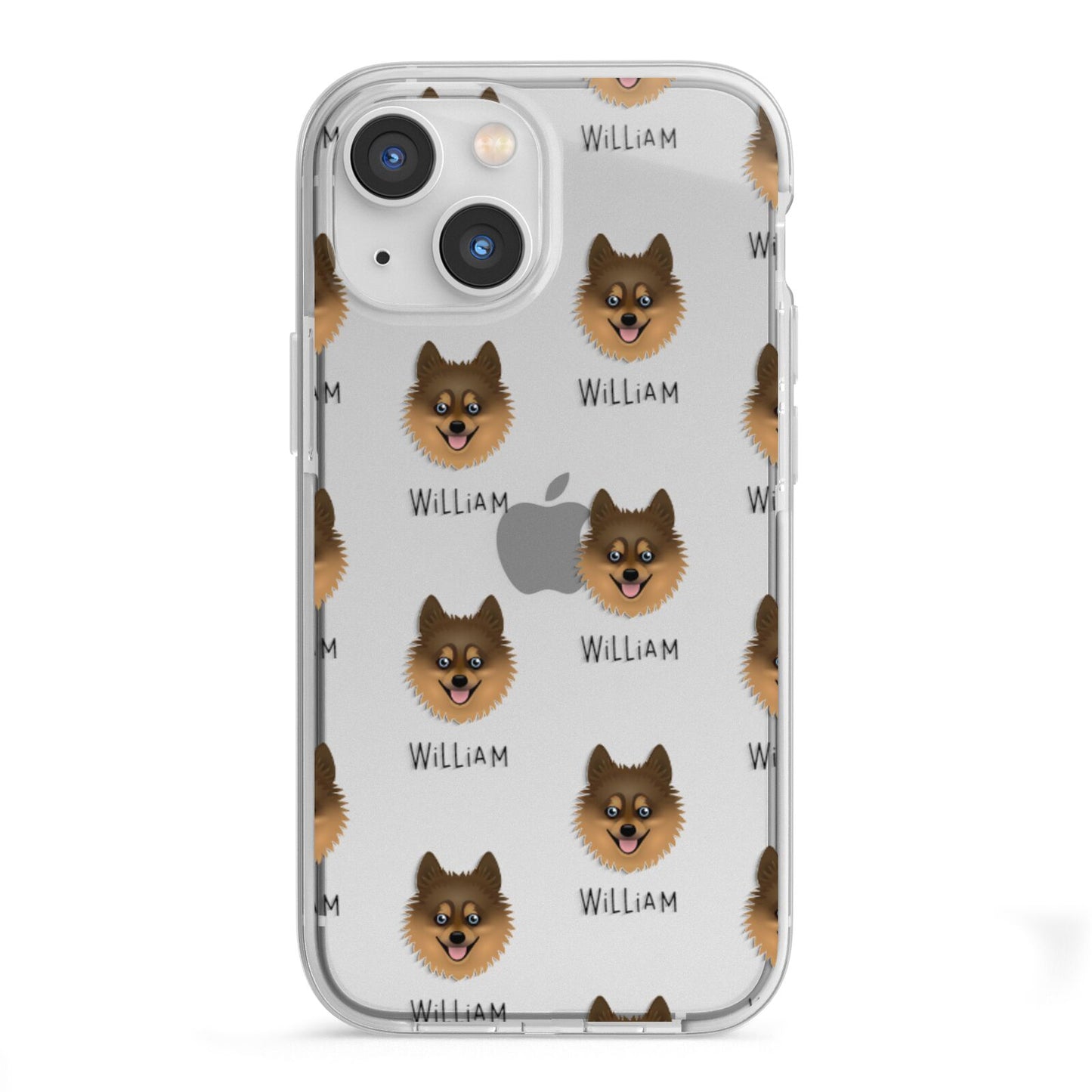 Pomsky Icon with Name iPhone 13 Mini TPU Impact Case with White Edges