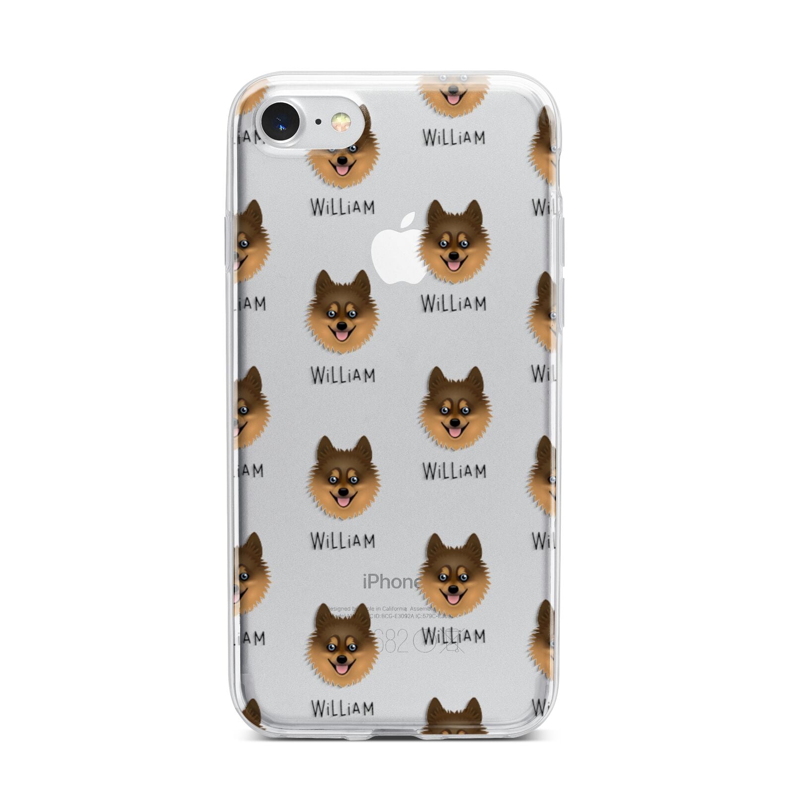 Pomsky Icon with Name iPhone 7 Bumper Case on Silver iPhone