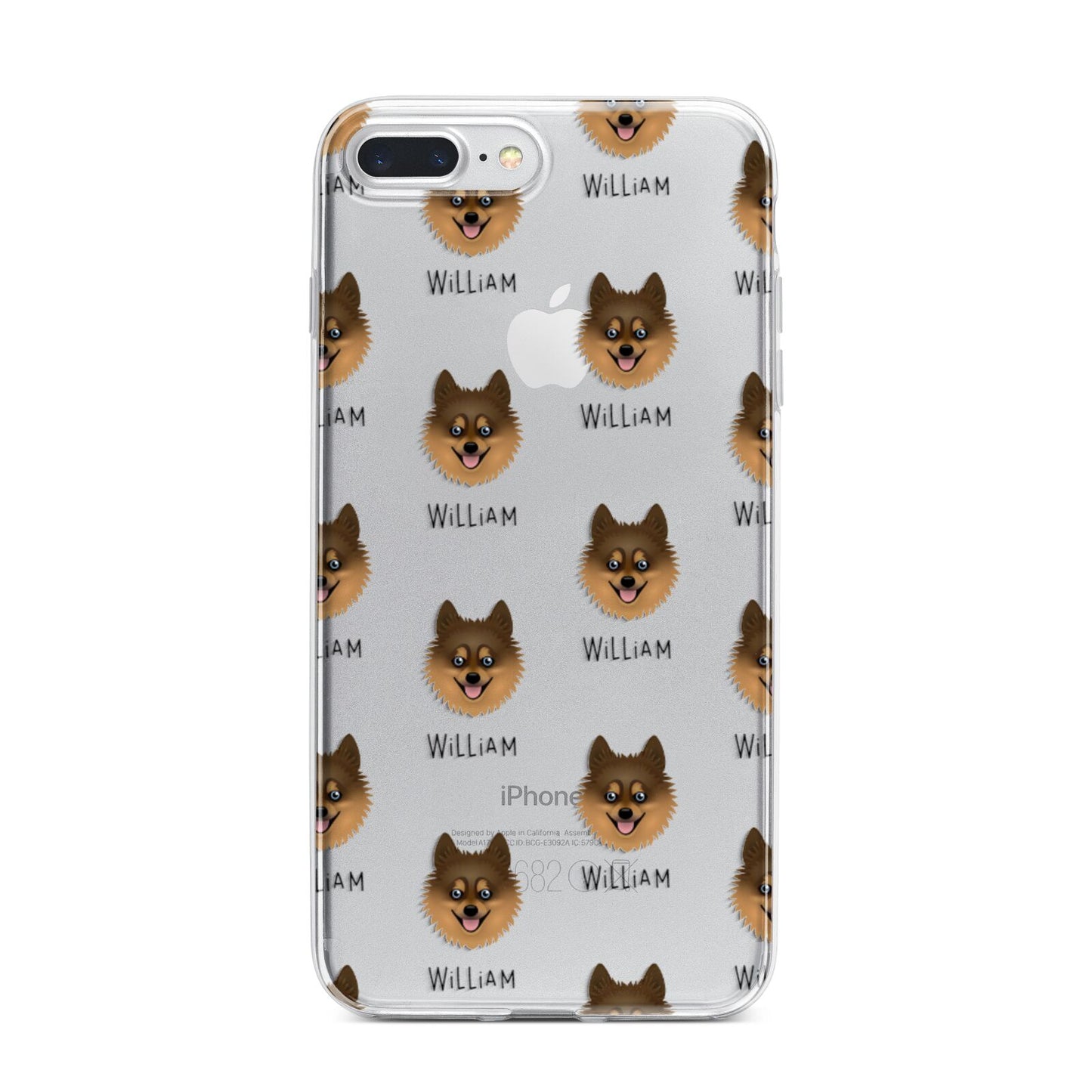 Pomsky Icon with Name iPhone 7 Plus Bumper Case on Silver iPhone