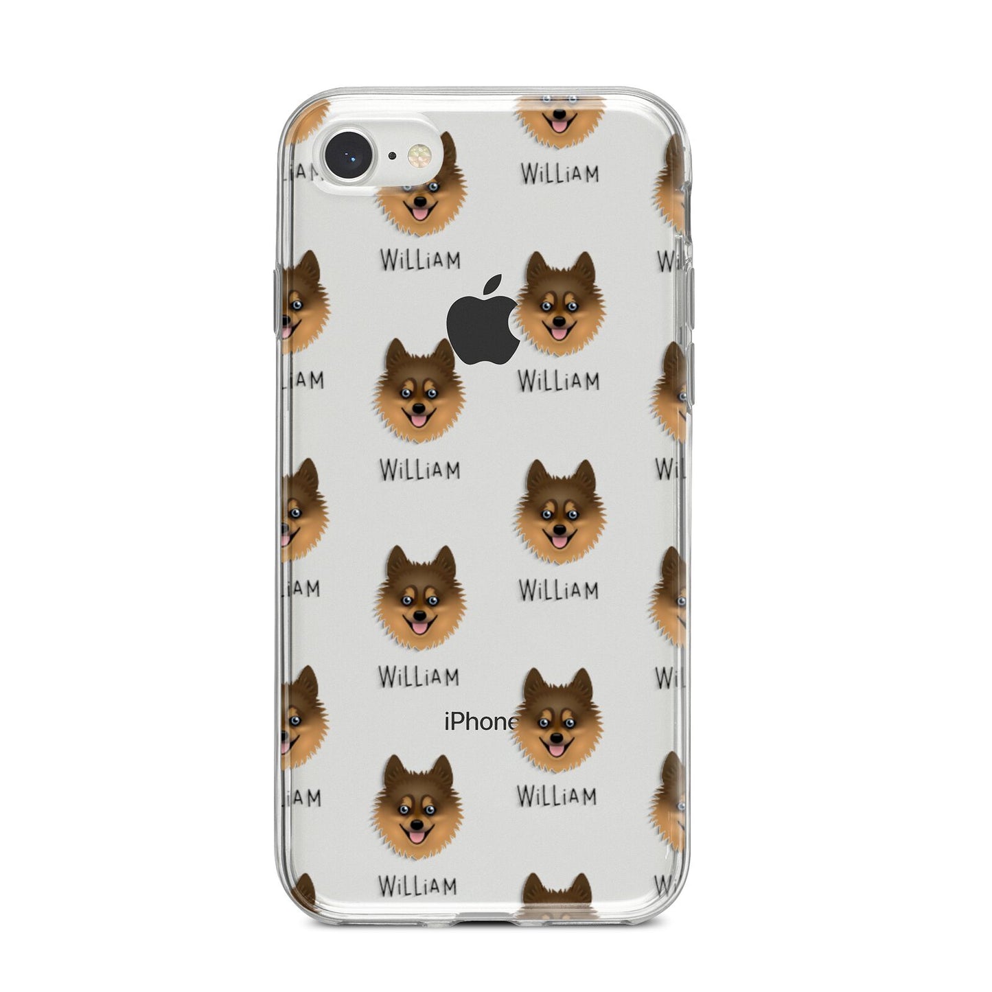 Pomsky Icon with Name iPhone 8 Bumper Case on Silver iPhone