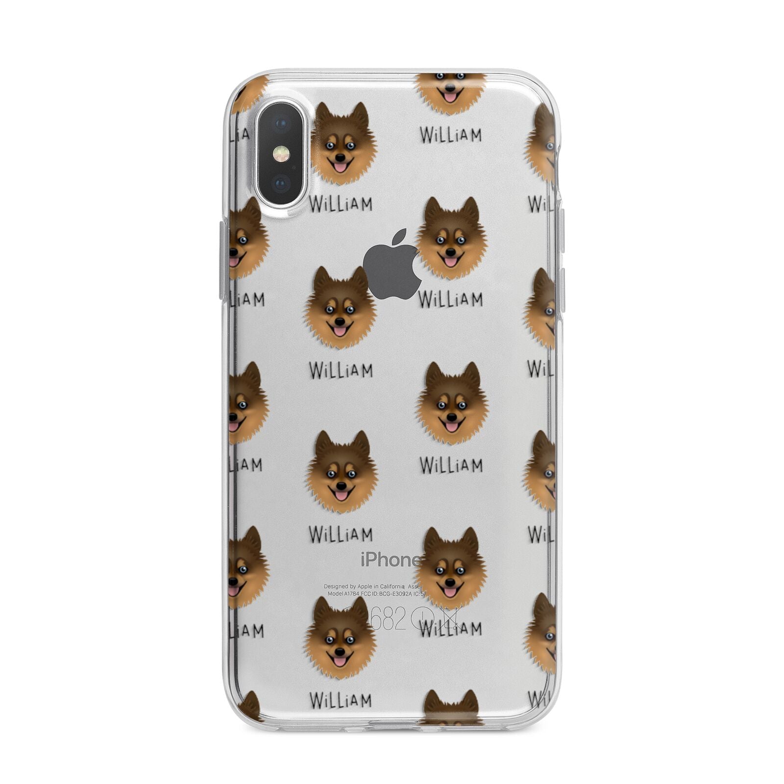 Pomsky Icon with Name iPhone X Bumper Case on Silver iPhone Alternative Image 1