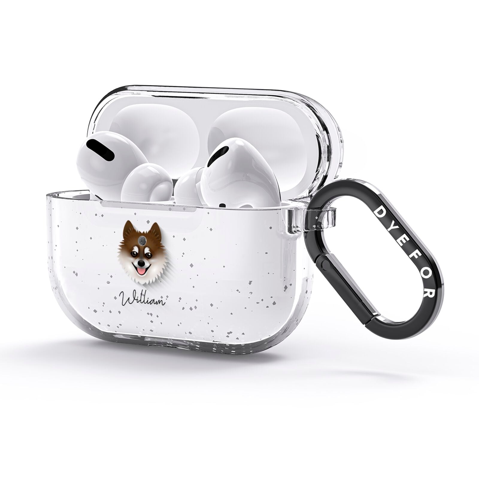 Pomsky Personalised AirPods Glitter Case 3rd Gen Side Image