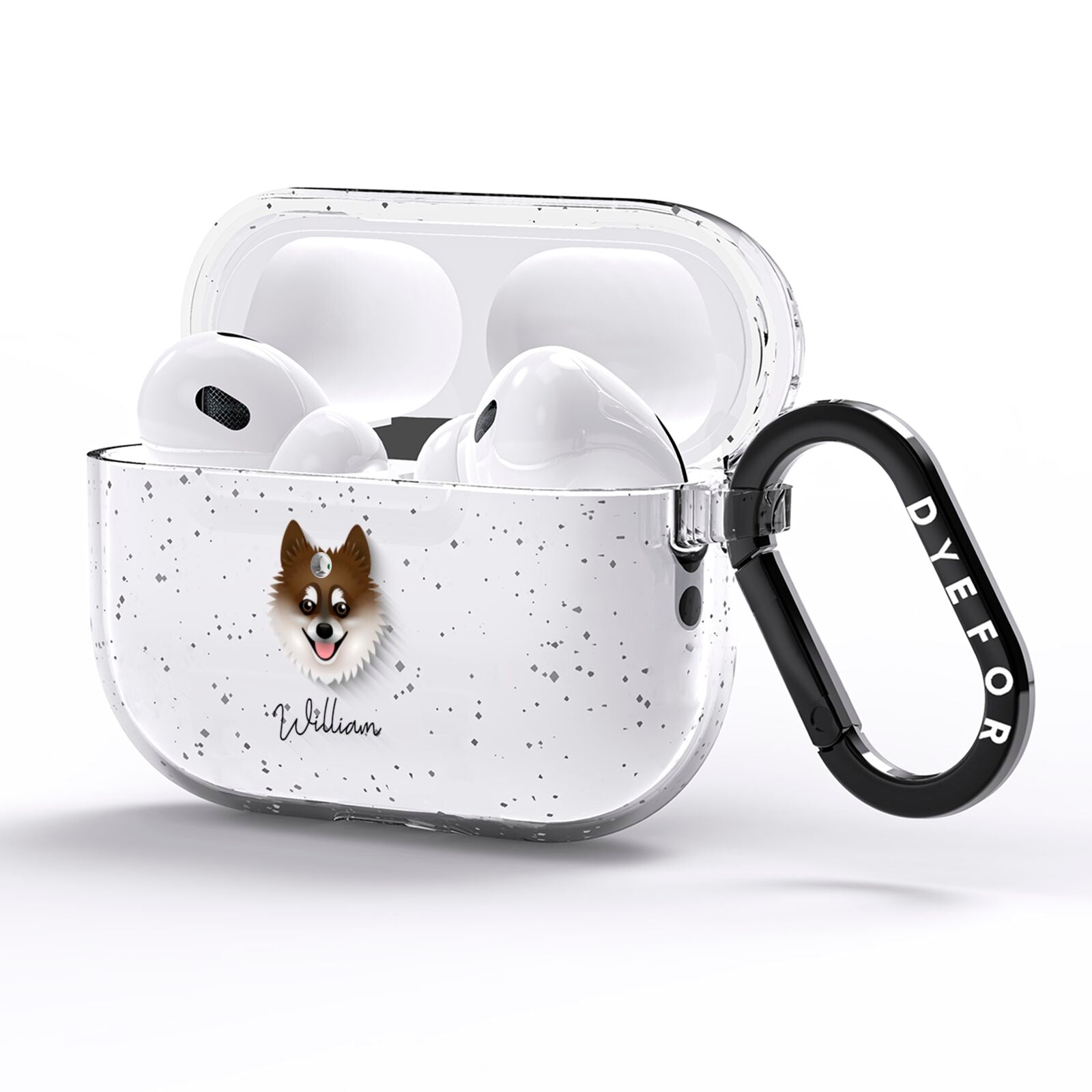 Pomsky Personalised AirPods Pro Glitter Case Side Image