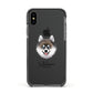 Pomsky Personalised Apple iPhone Xs Impact Case Black Edge on Black Phone