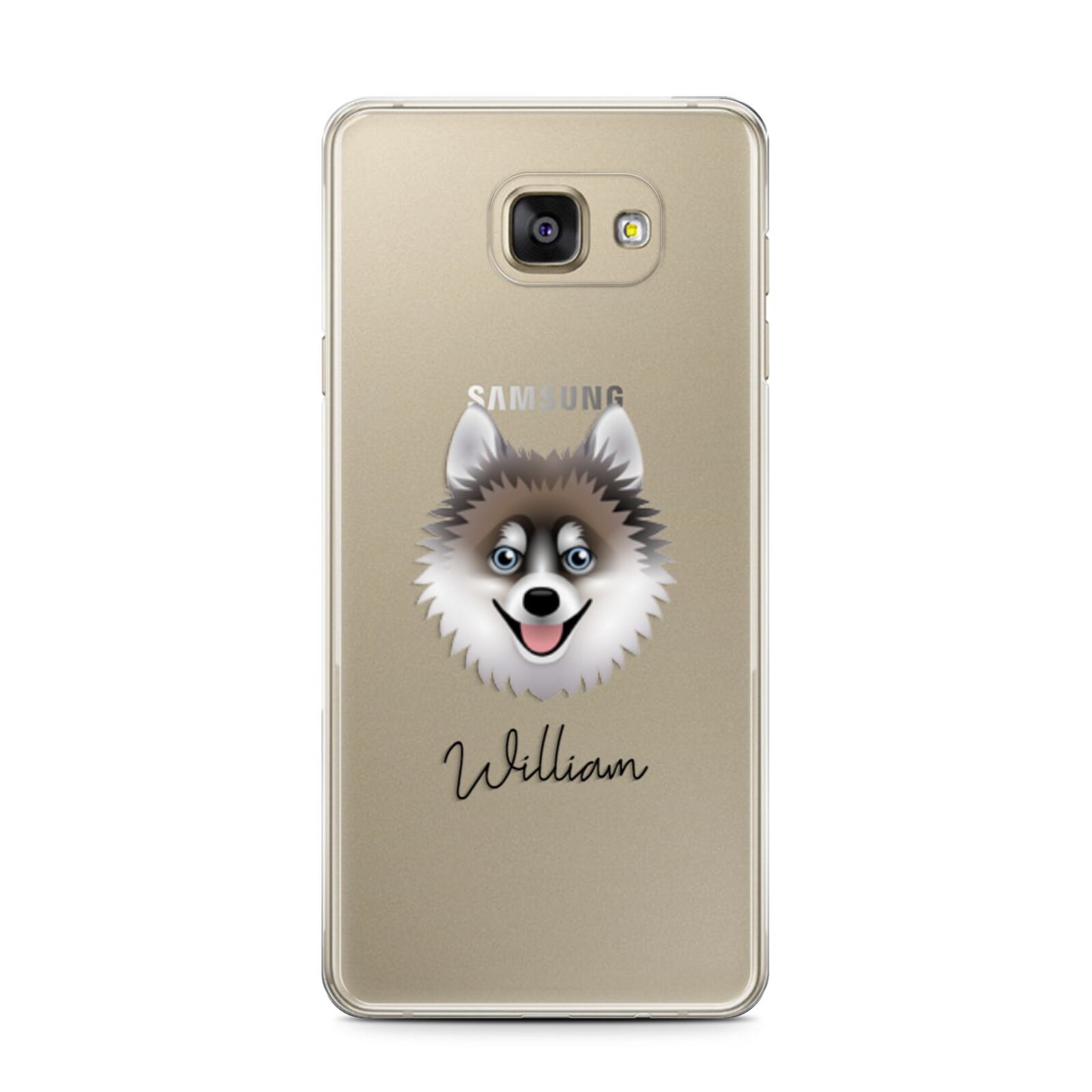 Pomsky Personalised Samsung Galaxy A7 2016 Case on gold phone