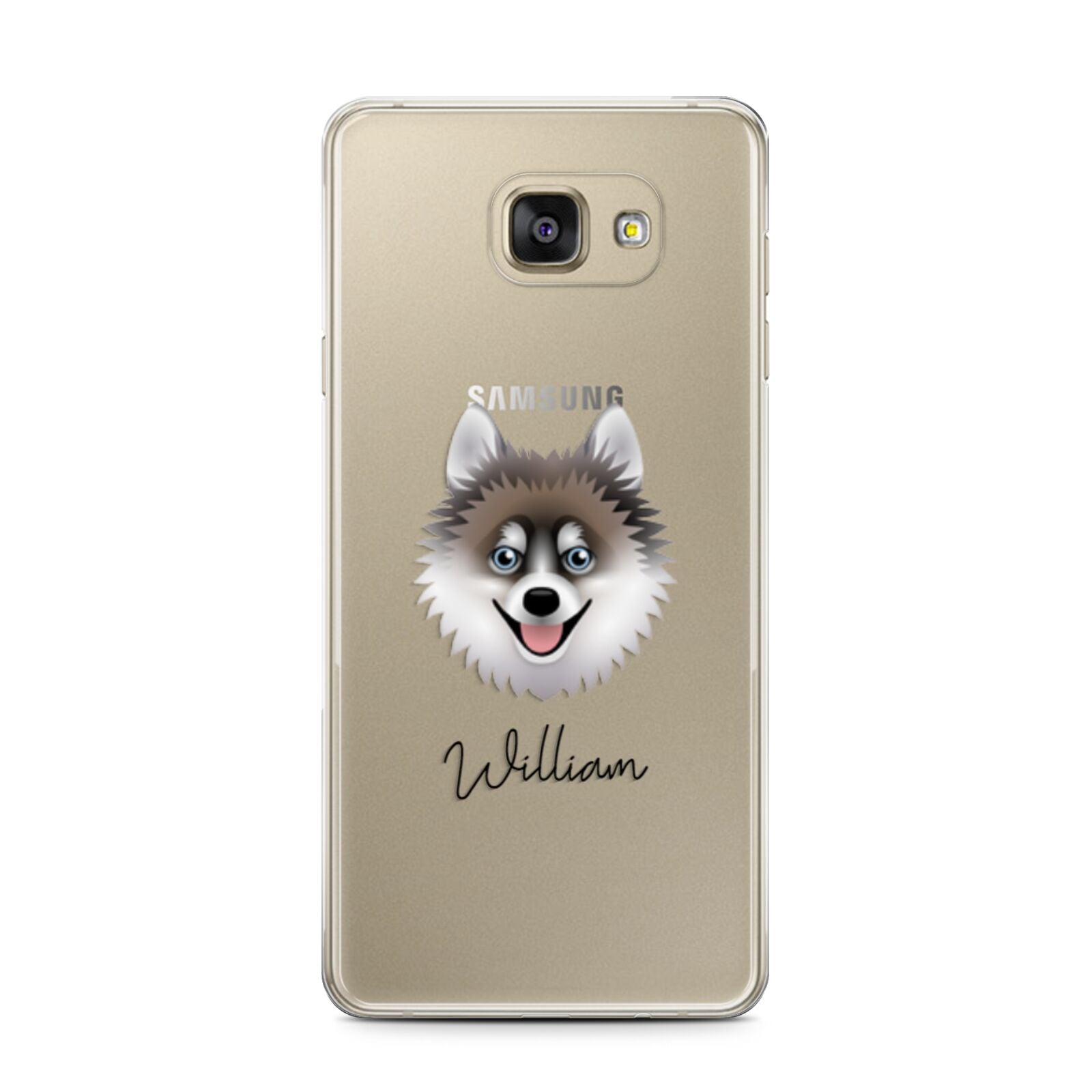 Pomsky Personalised Samsung Galaxy A7 2016 Case on gold phone