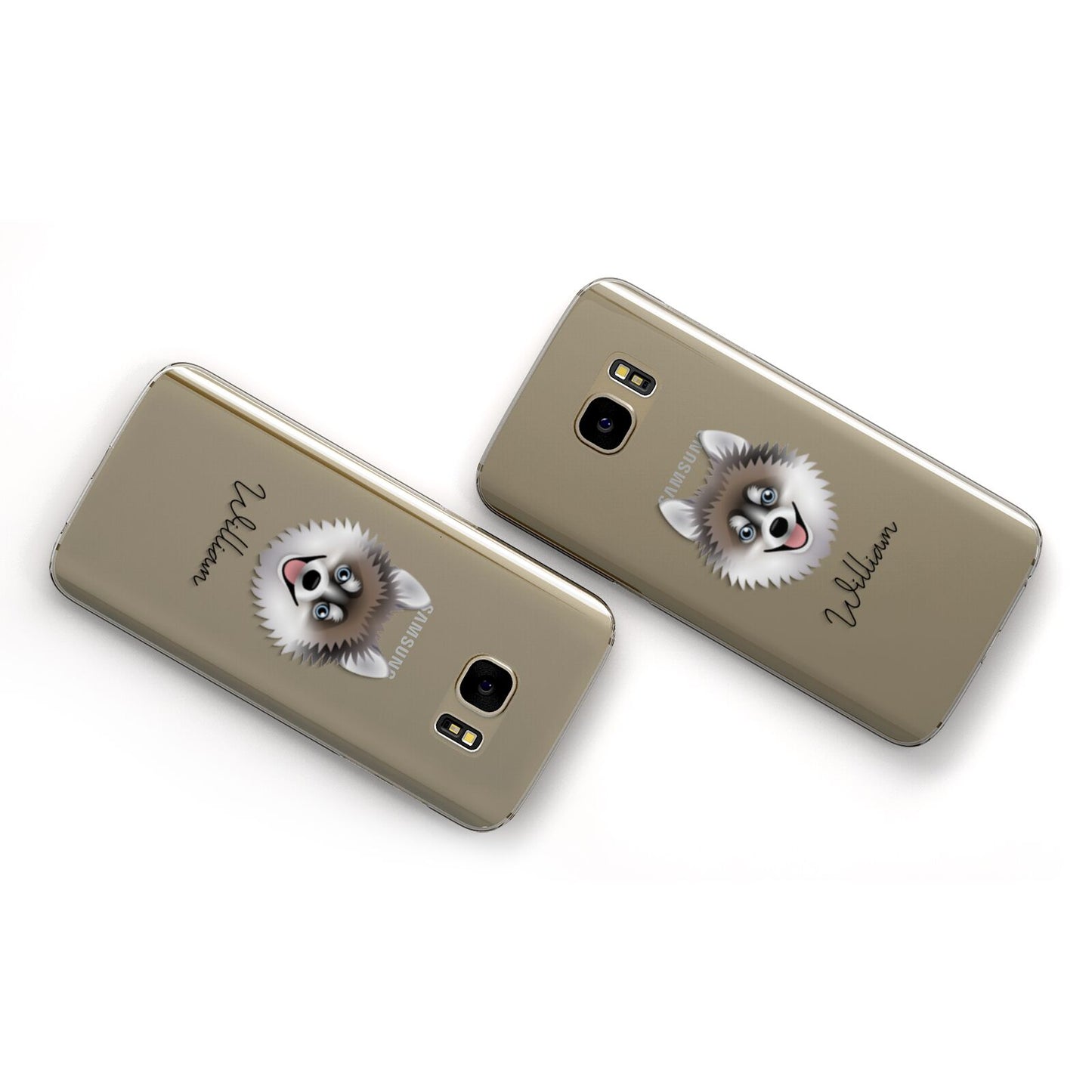 Pomsky Personalised Samsung Galaxy Case Flat Overview