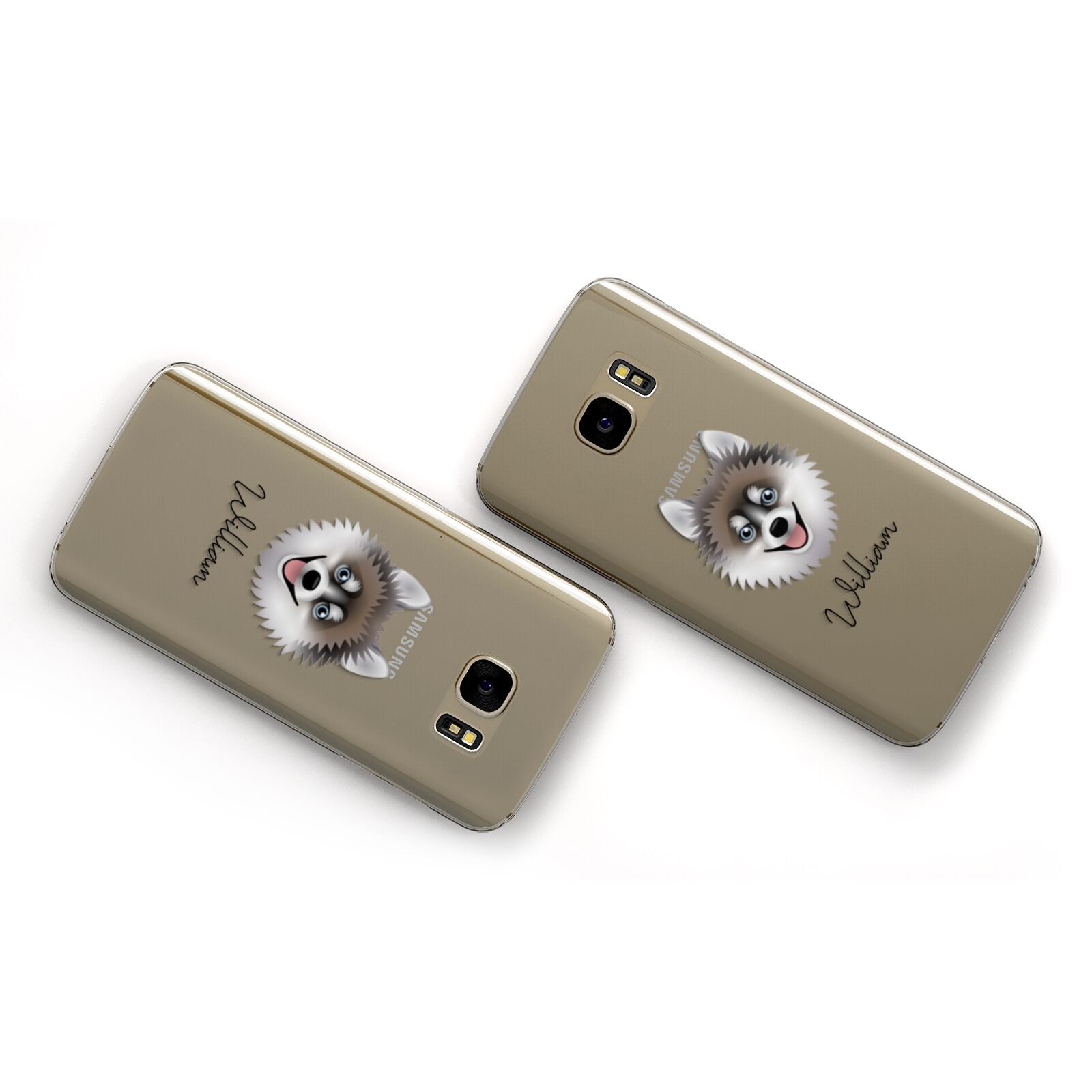 Pomsky Personalised Samsung Galaxy Case Flat Overview
