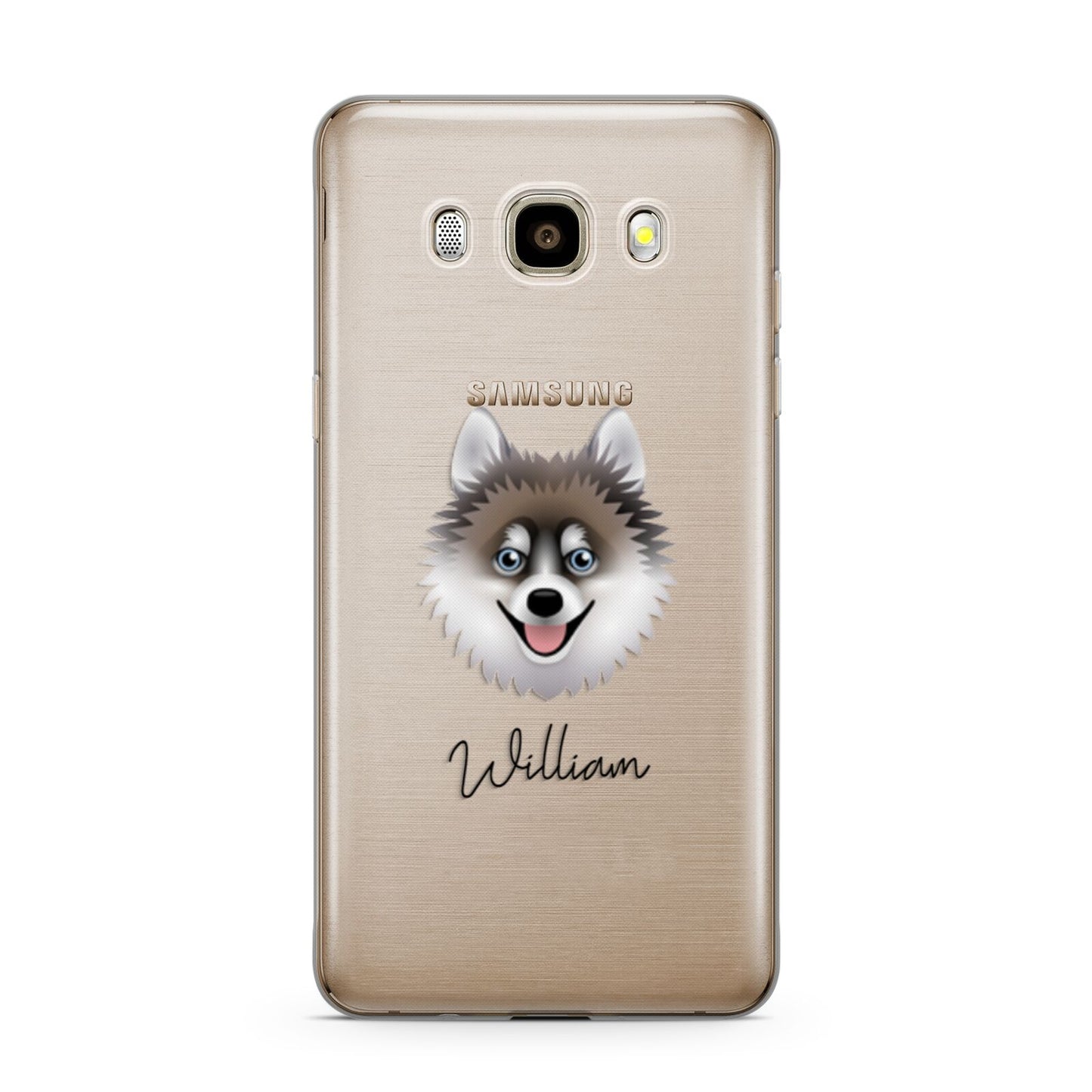 Pomsky Personalised Samsung Galaxy J7 2016 Case on gold phone