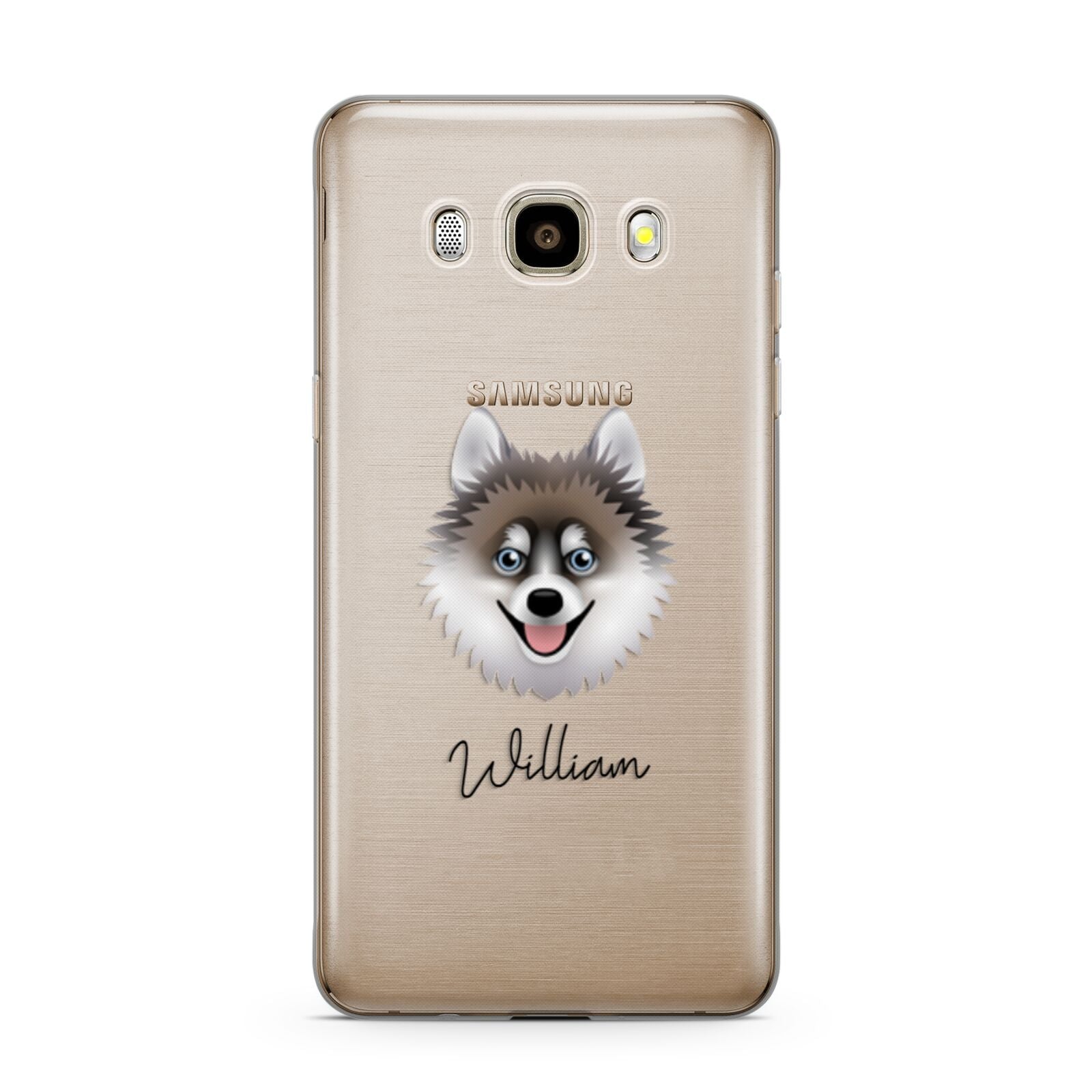 Pomsky Personalised Samsung Galaxy J7 2016 Case on gold phone