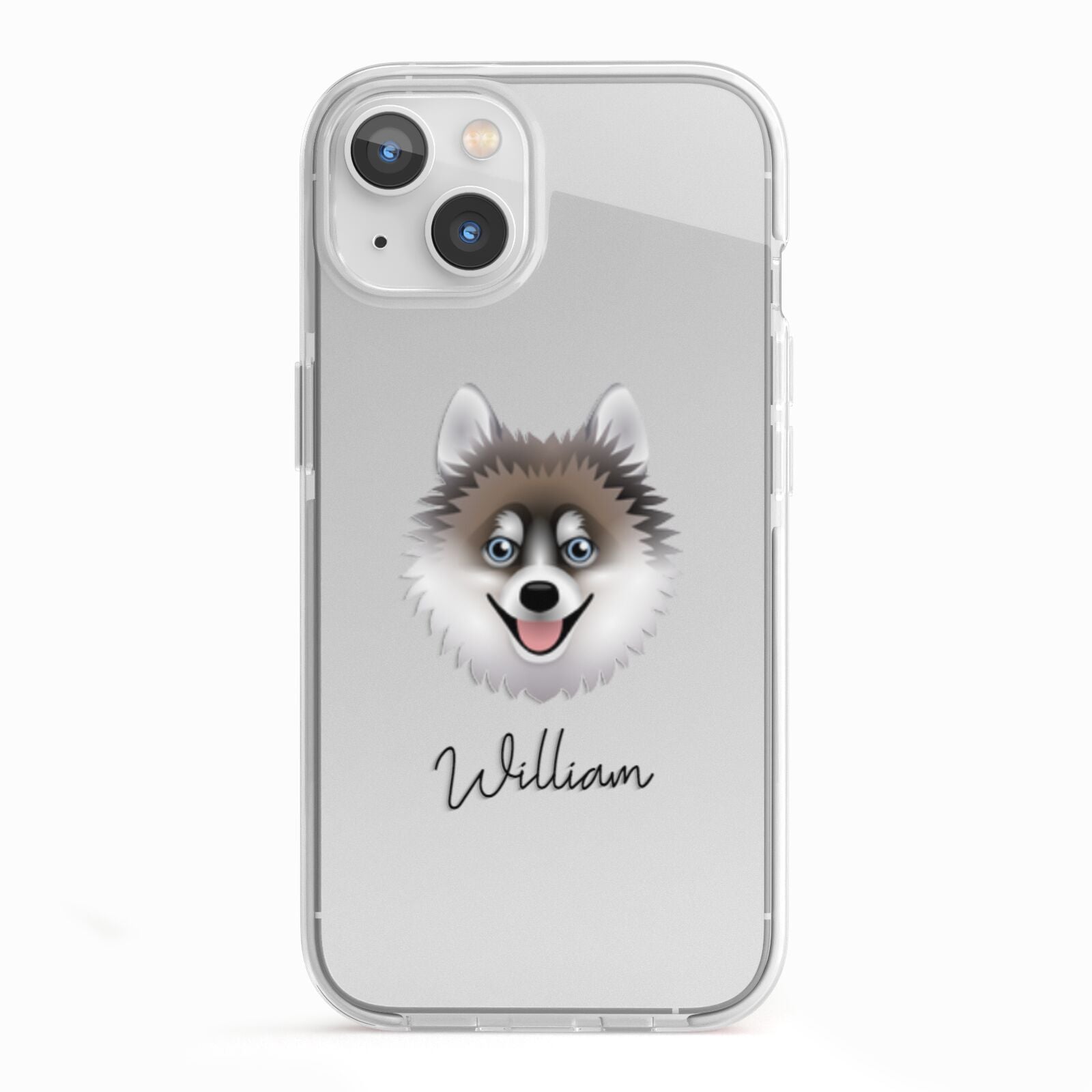 Pomsky Personalised iPhone 13 TPU Impact Case with White Edges