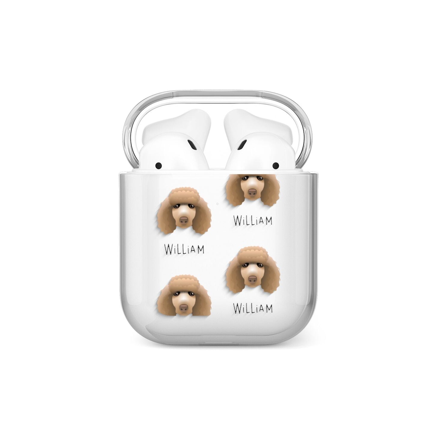 Poodle Icon with Name AirPods Case