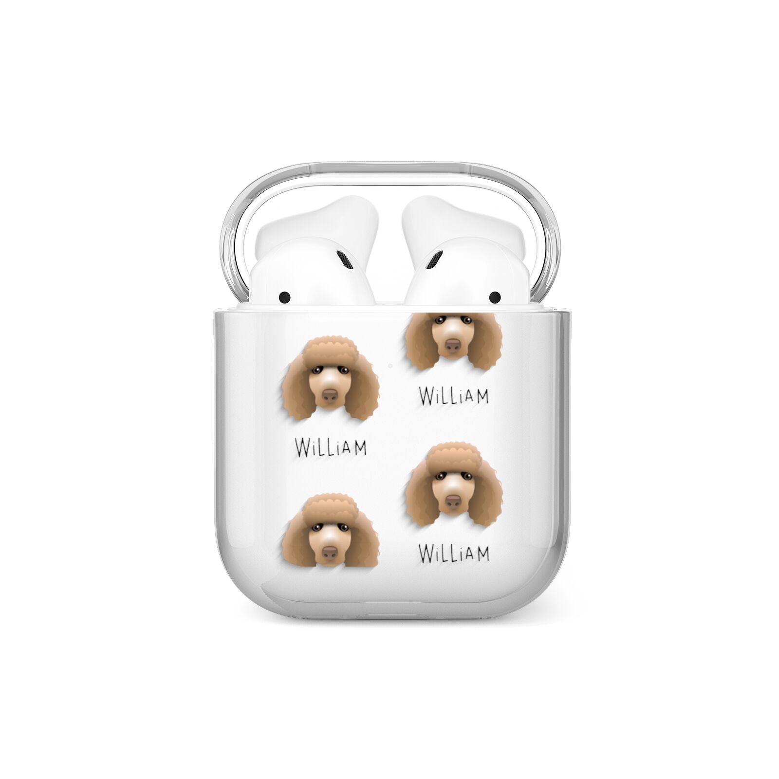 Poodle Icon with Name AirPods Case