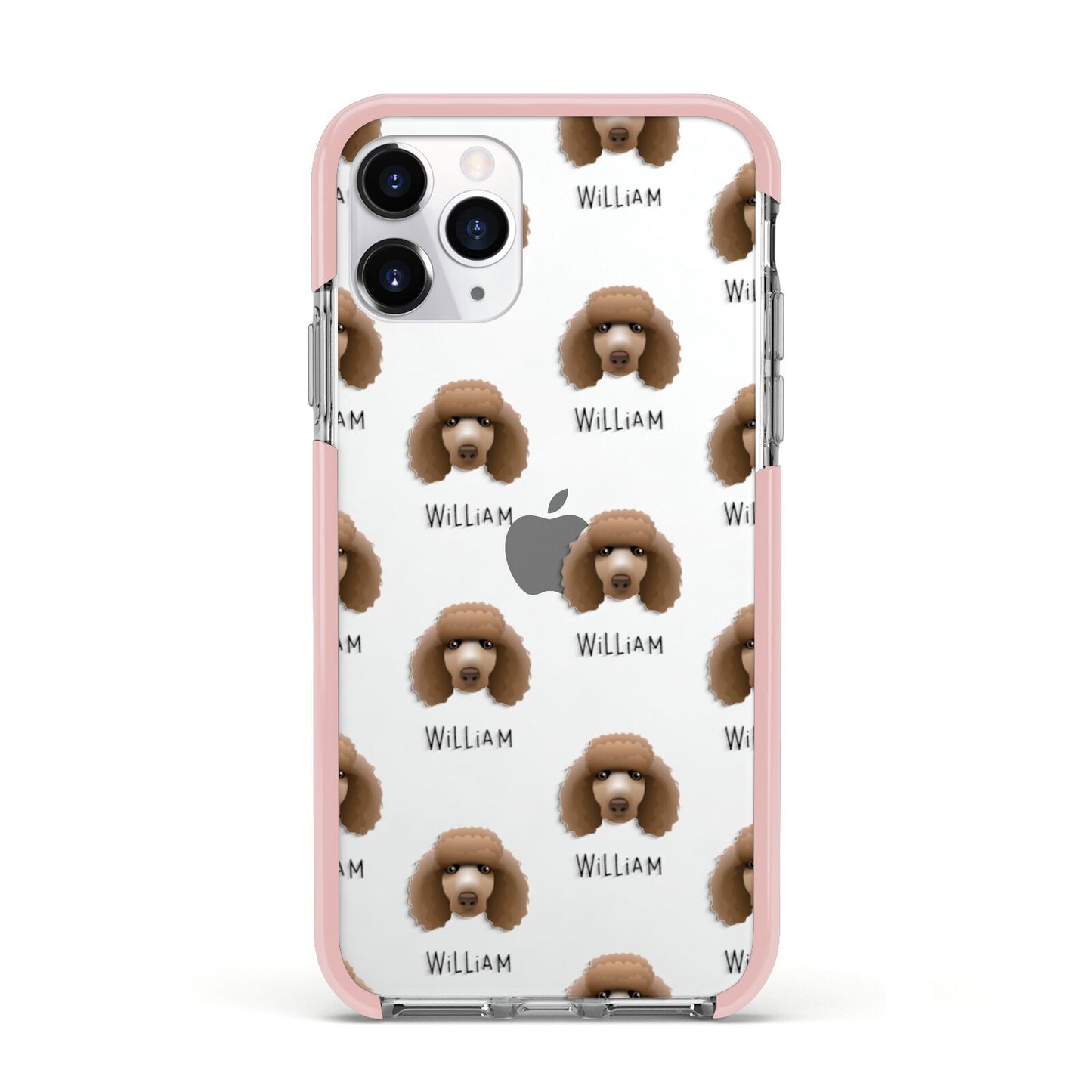 Poodle Icon with Name Apple iPhone 11 Pro in Silver with Pink Impact Case