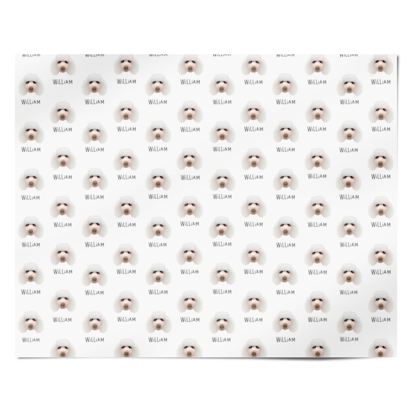 Poodle Icon with Name Personalised Wrapping Paper Alternative