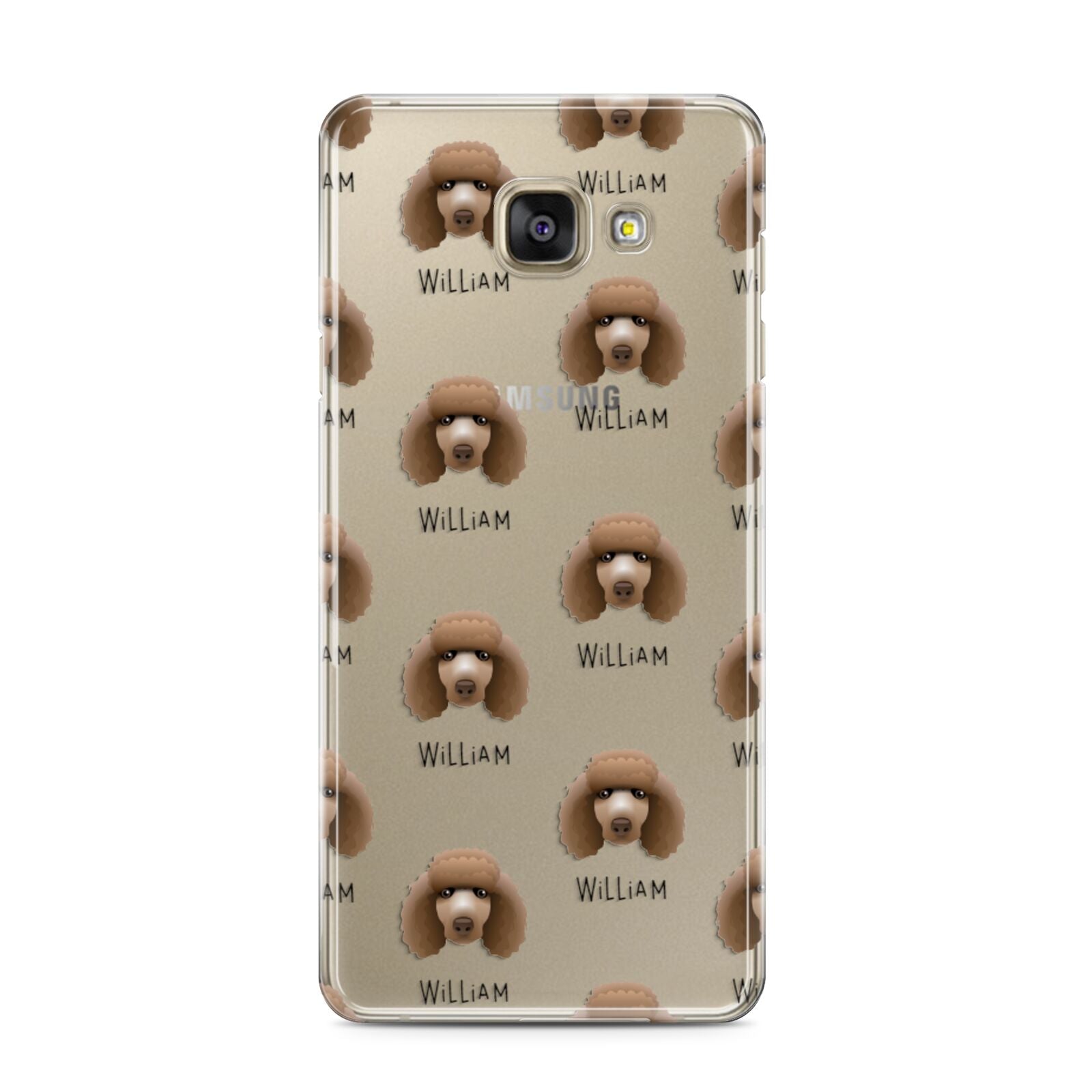 Poodle Icon with Name Samsung Galaxy A3 2016 Case on gold phone