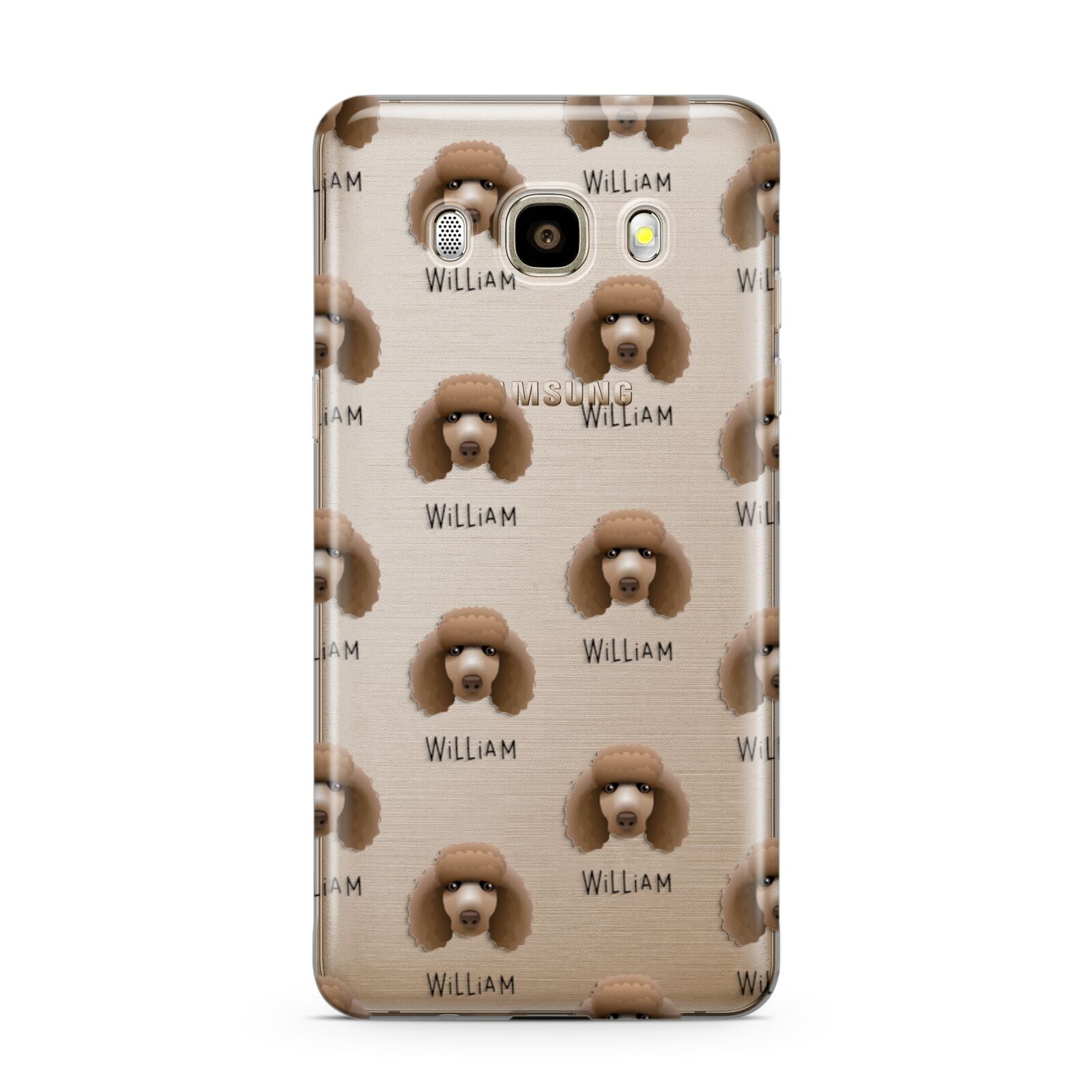 Poodle Icon with Name Samsung Galaxy J7 2016 Case on gold phone