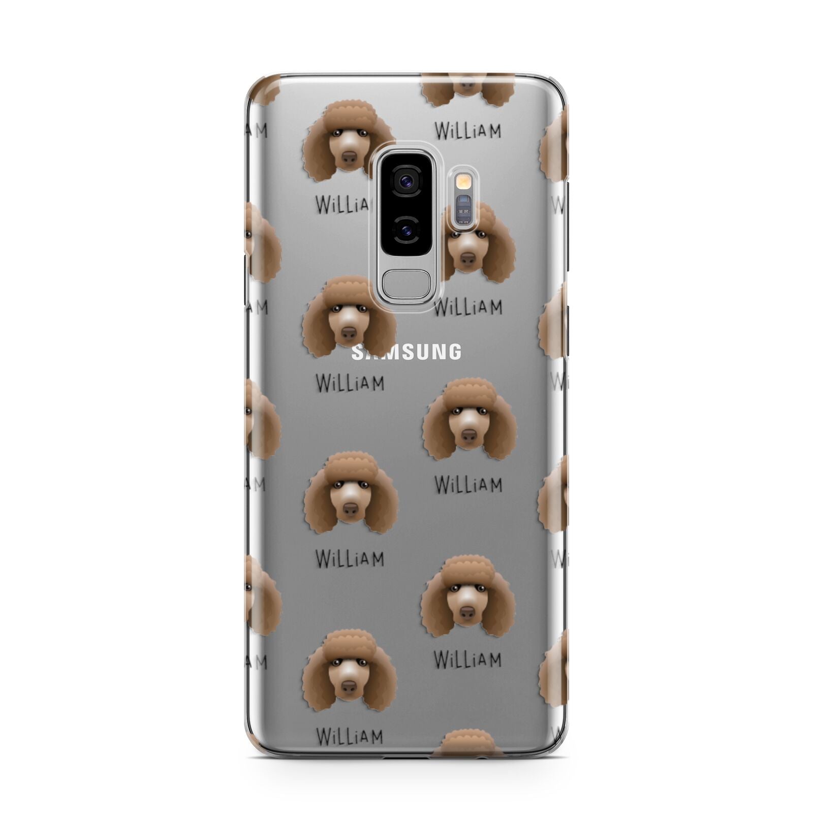 Poodle Icon with Name Samsung Galaxy S9 Plus Case on Silver phone