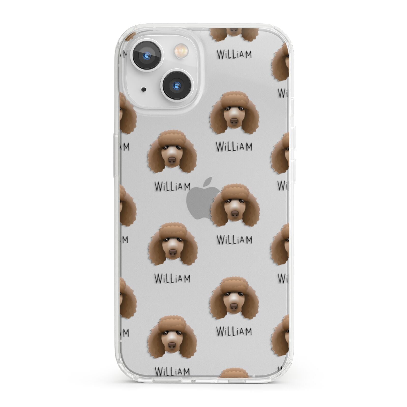 Poodle Icon with Name iPhone 13 Clear Bumper Case